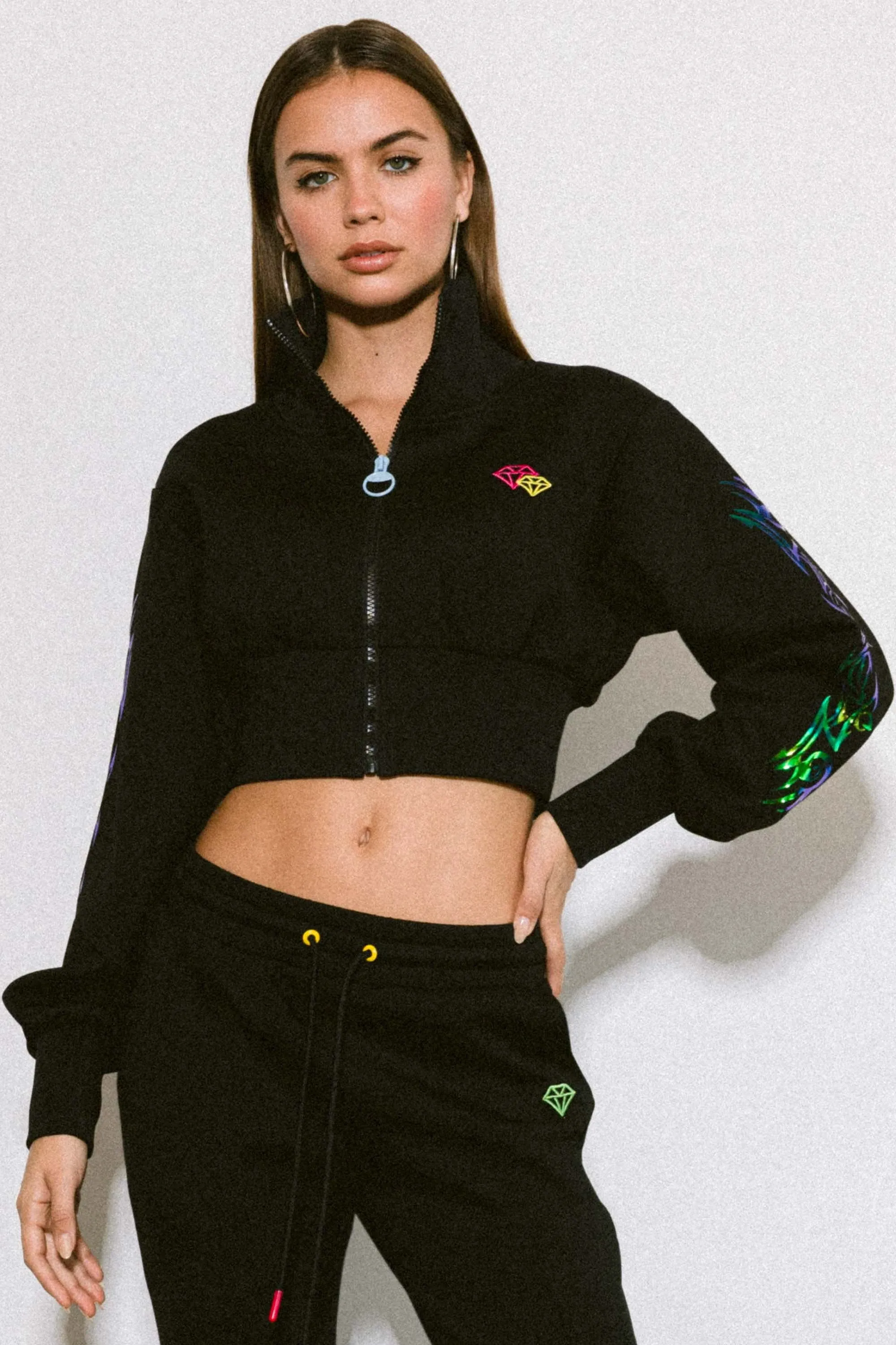 Rose Cropped Track Jacket sold by Vibrant product image thumbnail 5