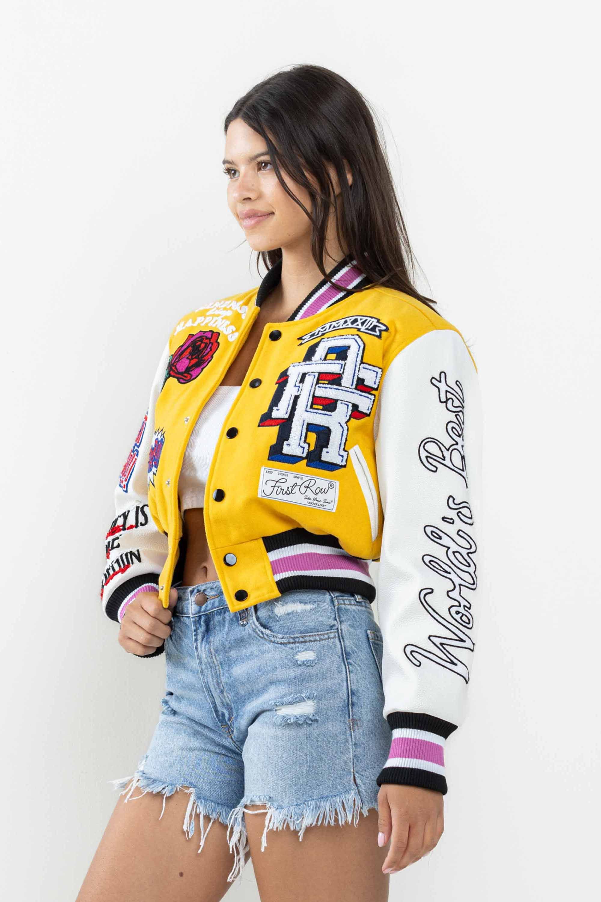 FLOWER PHWOAR CROPPED VARSITY JACKET sold by Vibrant product image thumbnail 3