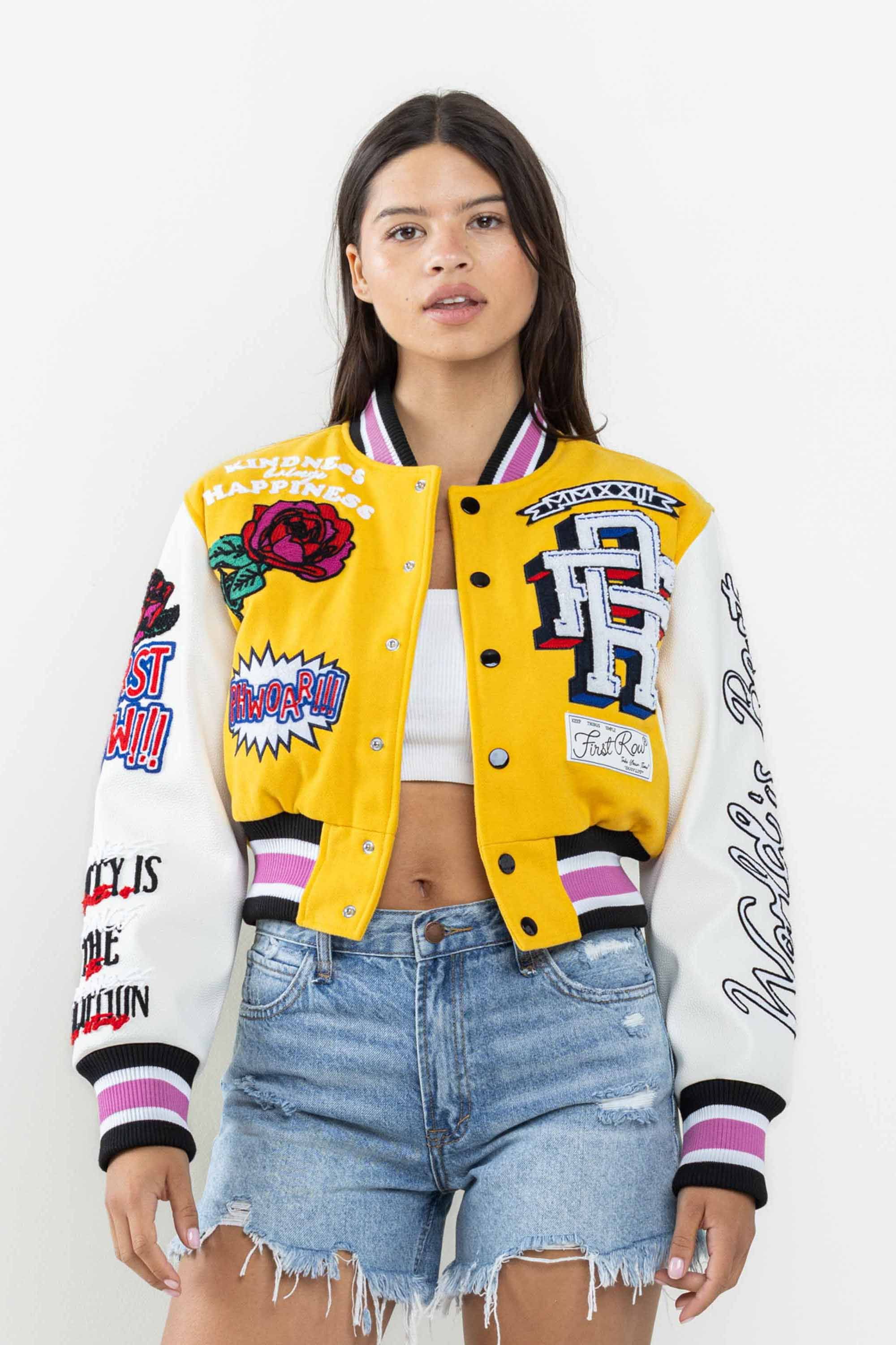 FLOWER PHWOAR CROPPED VARSITY JACKET sold by Vibrant product image thumbnail 2