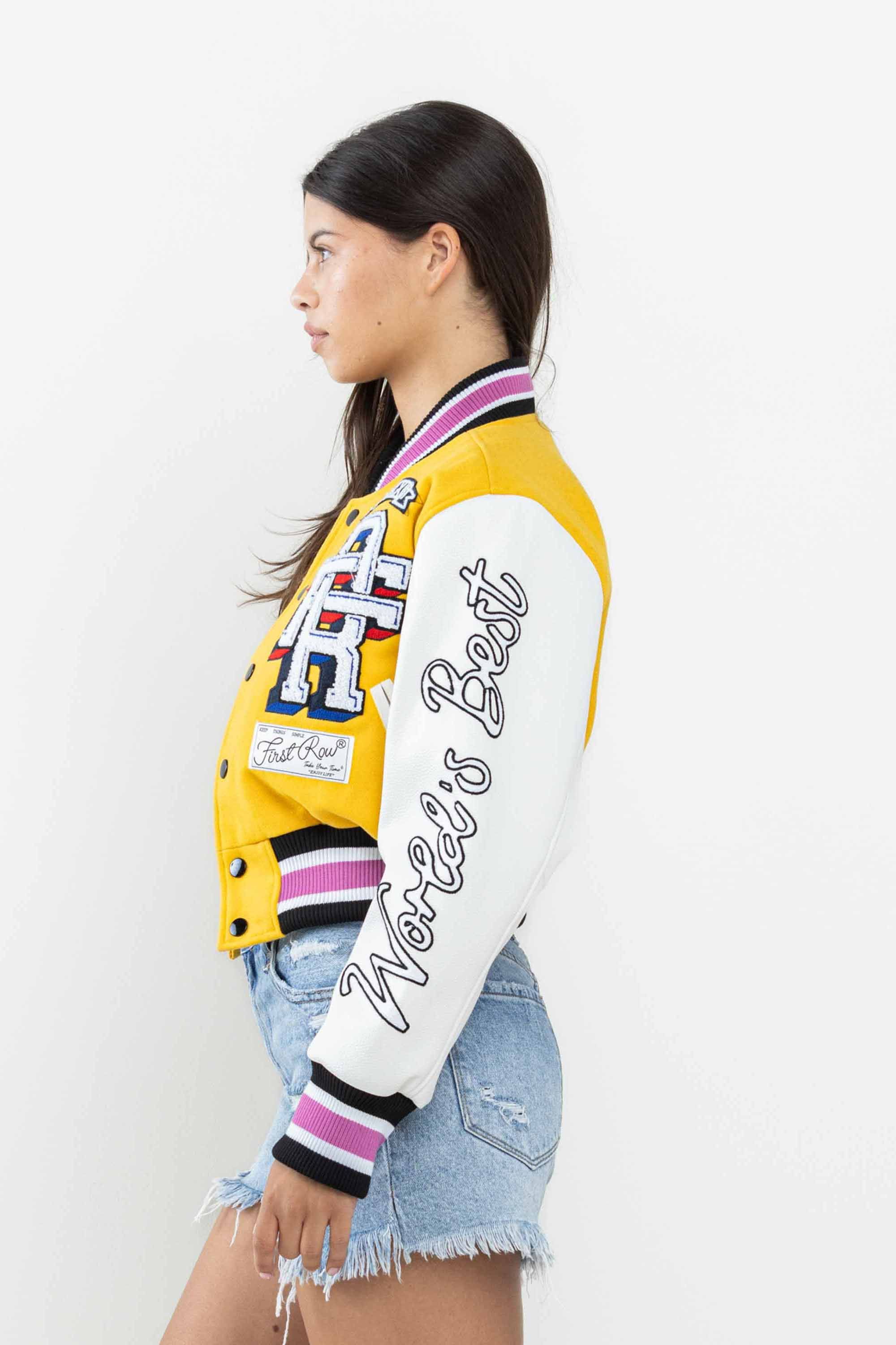 FLOWER PHWOAR CROPPED VARSITY JACKET sold by Vibrant product image thumbnail 4
