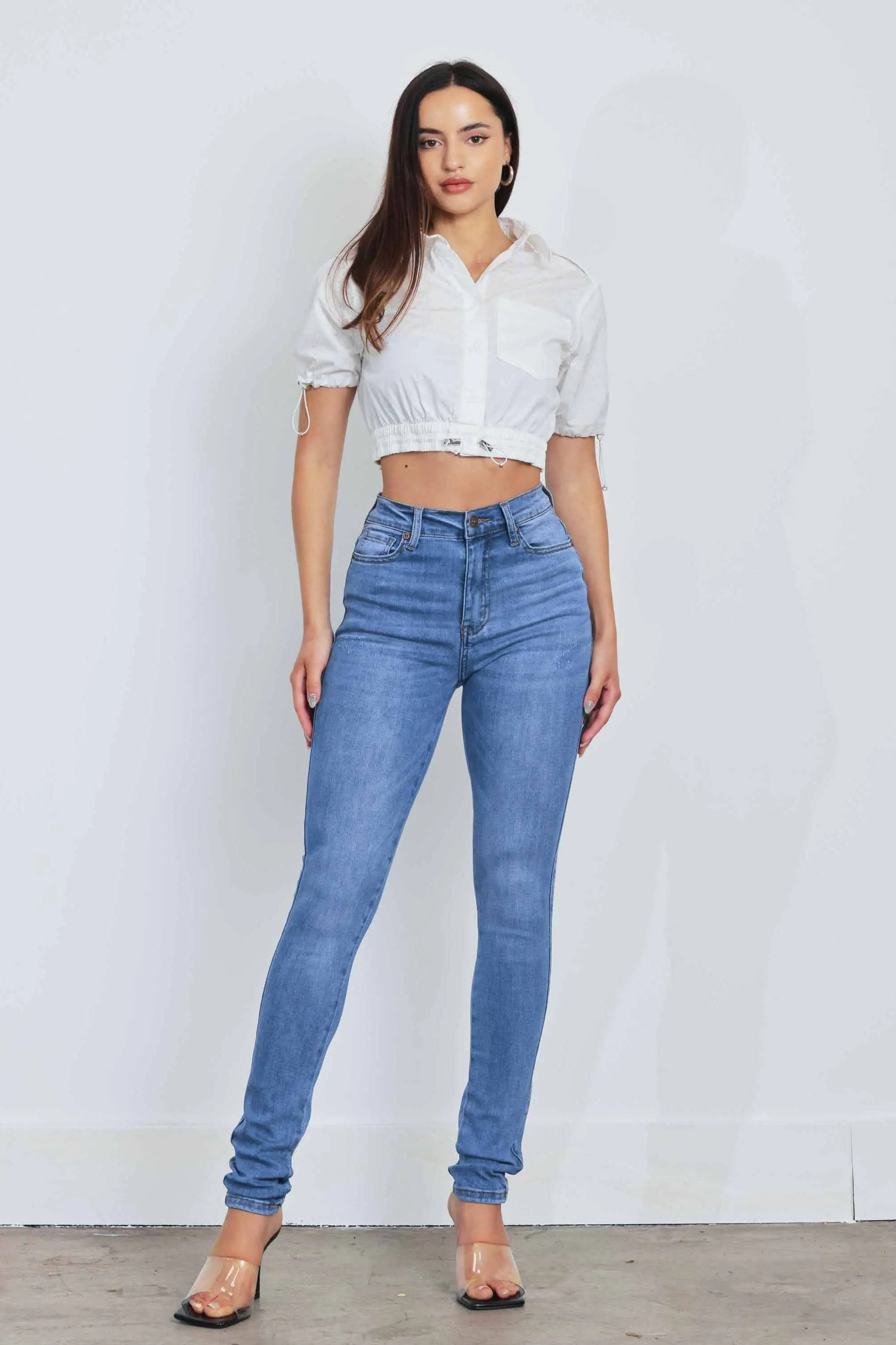 Whisker Wash Skinny Jeans sold by Vibrant product image thumbnail 4