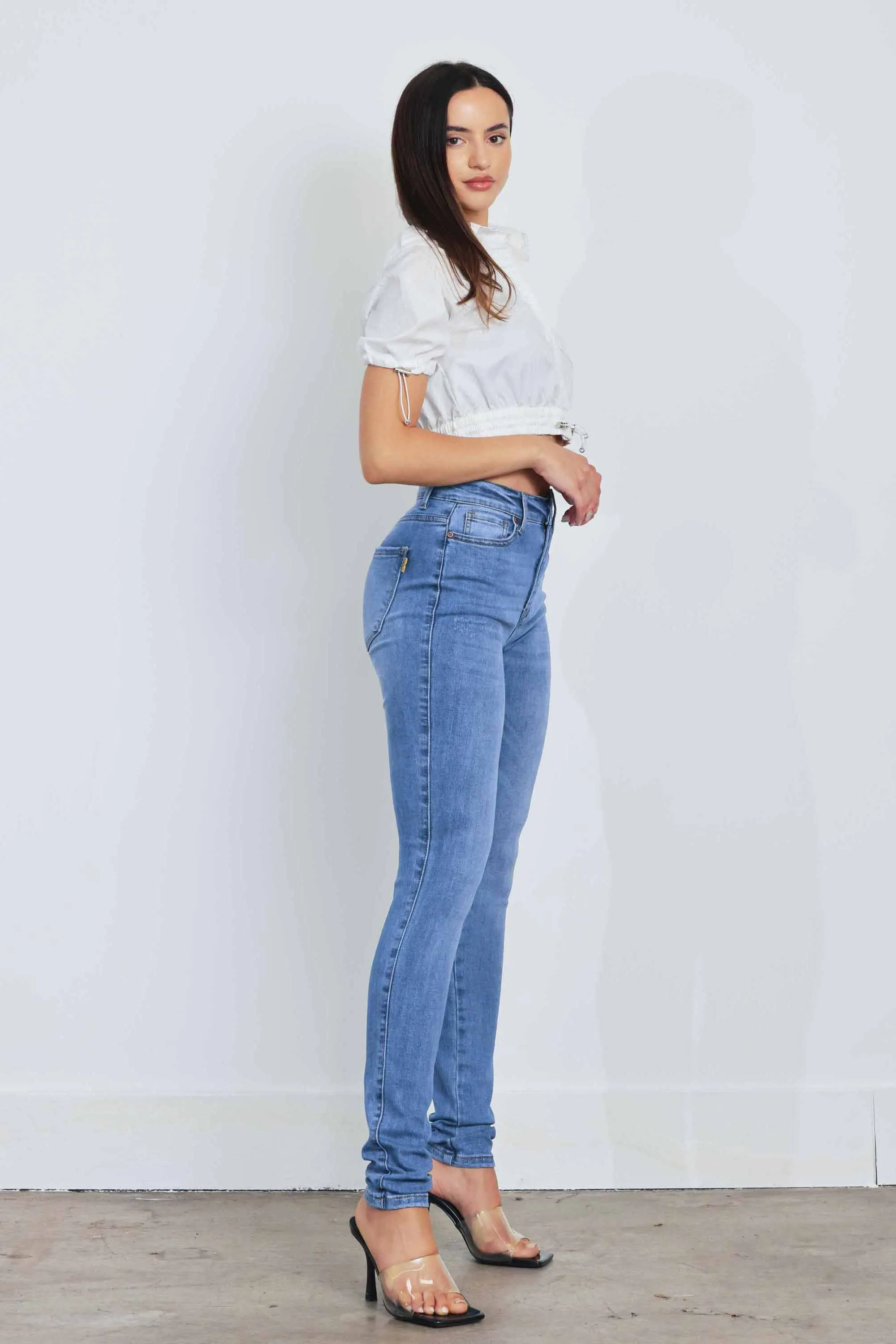 Whisker Wash Skinny Jeans sold by Vibrant product image thumbnail 5