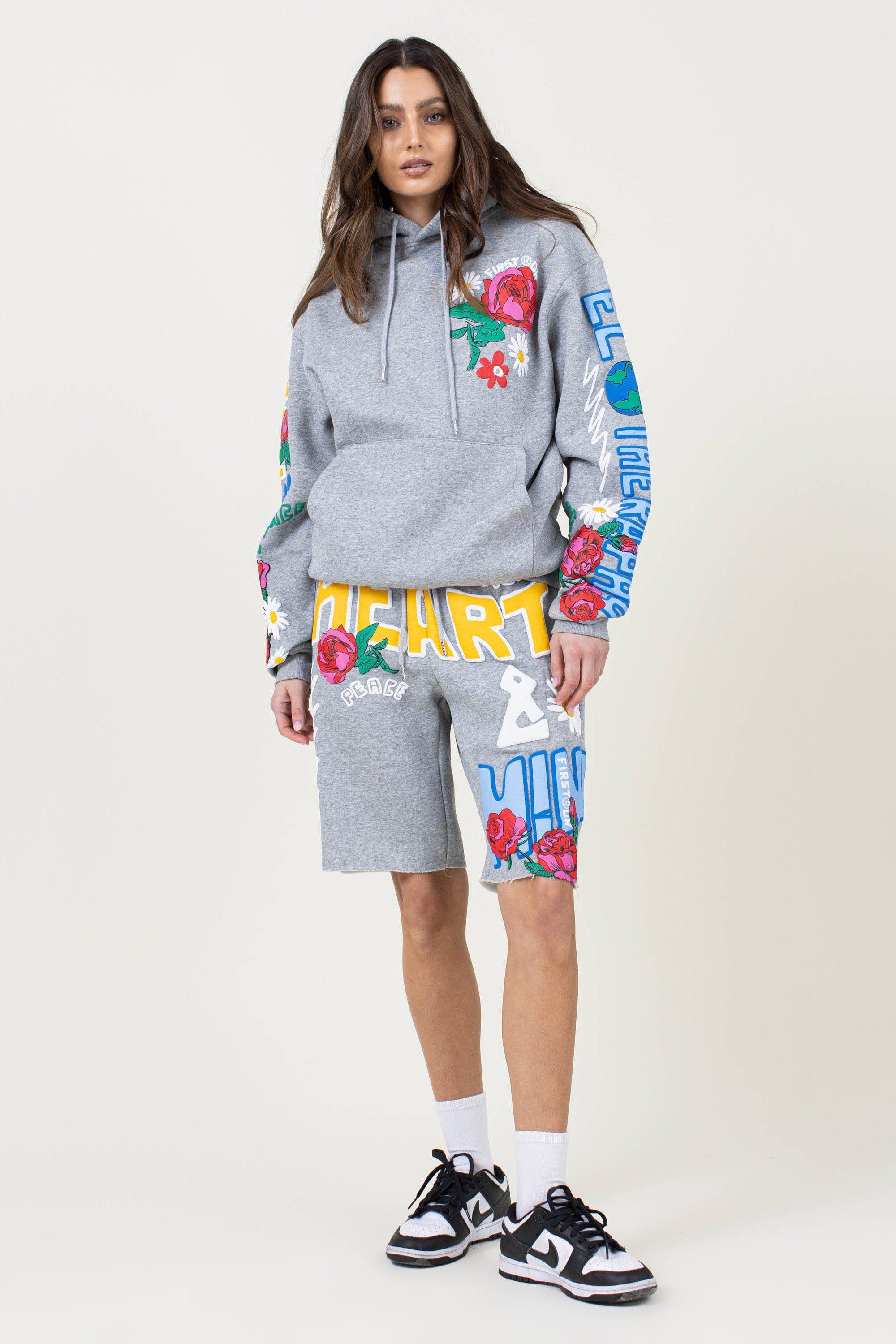 Heart & Mind Puff Print & Chest Emb Logo Hoodie sold by Vibrant product image thumbnail 4