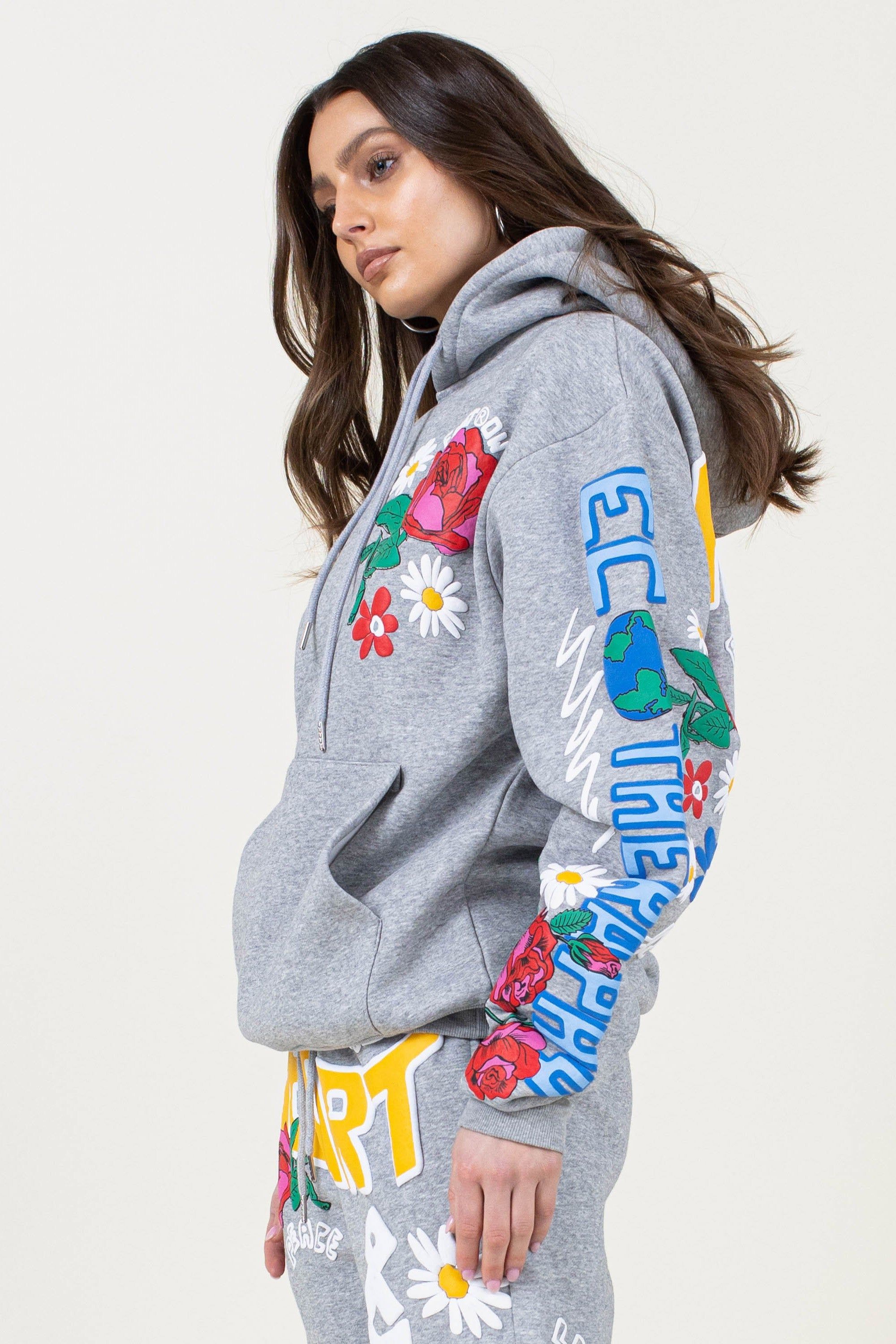 Heart & Mind Puff Print & Chest Emb Logo Hoodie sold by Vibrant product image thumbnail 3