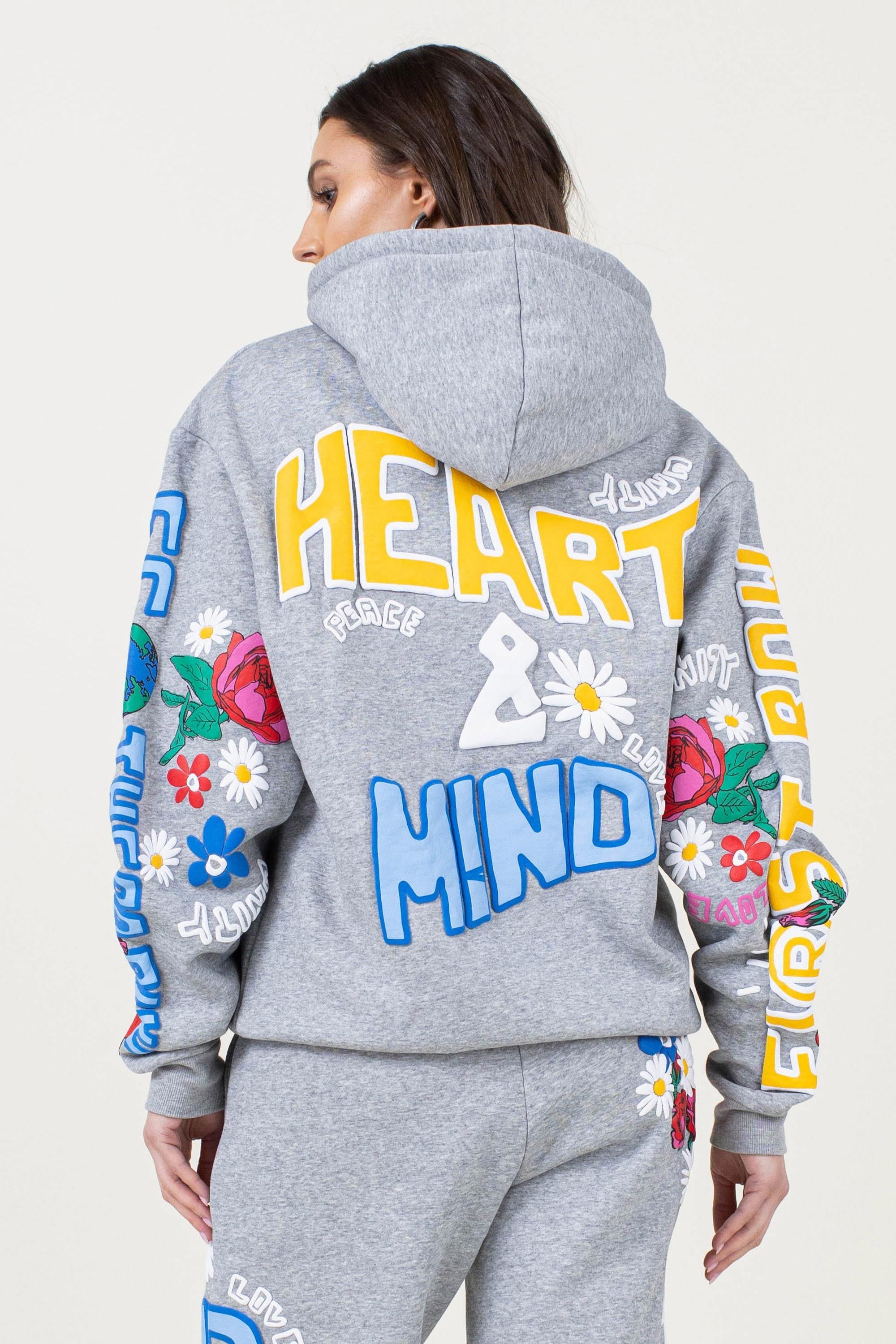 Heart & Mind Puff Print & Chest Emb Logo Hoodie sold by Vibrant product image thumbnail 2
