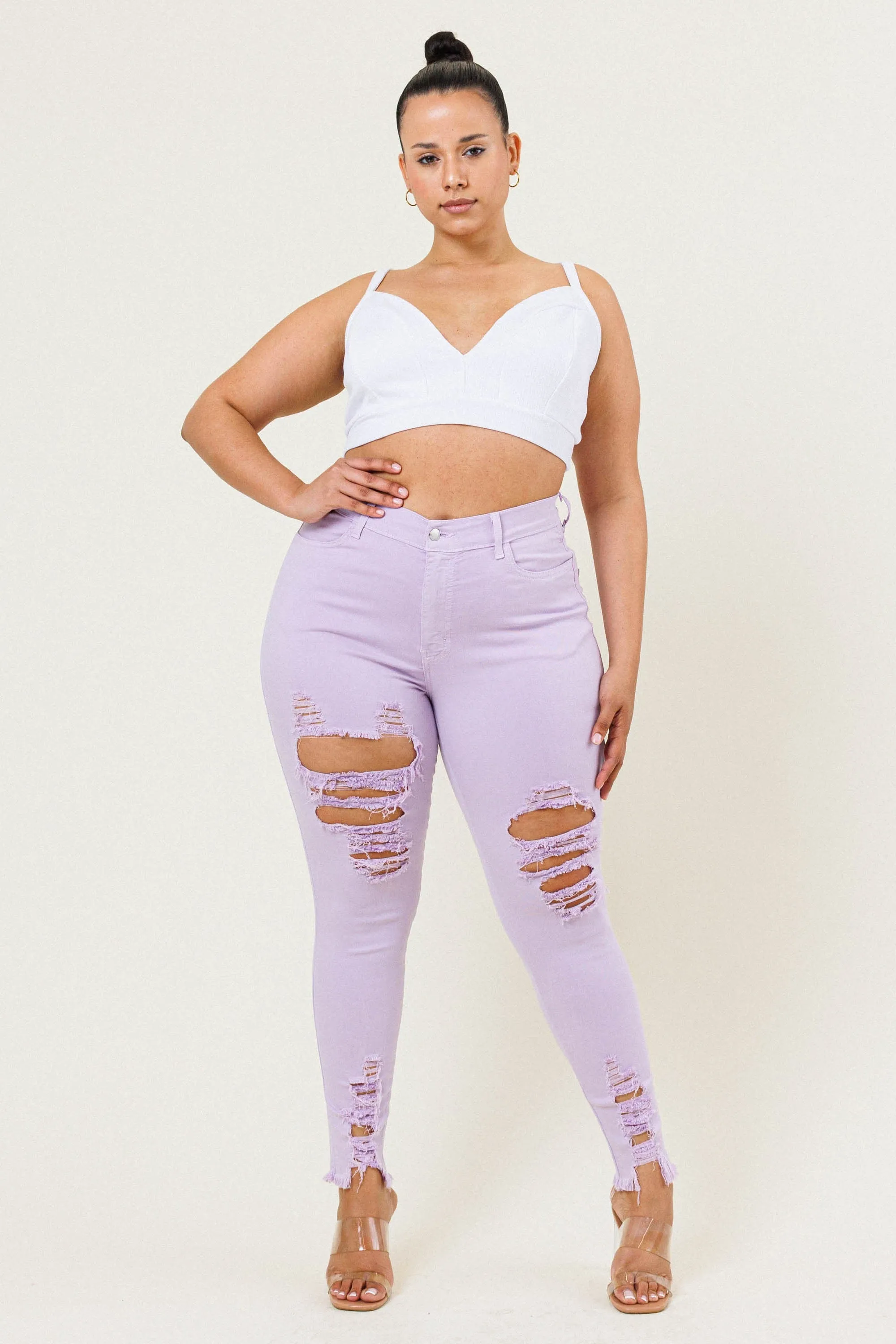 PLUS Raw Edges Skinny Jeans sold by Vibrant