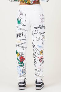 Back to School All over hand drawing & chenille patch jogger pants sold by Vibrant