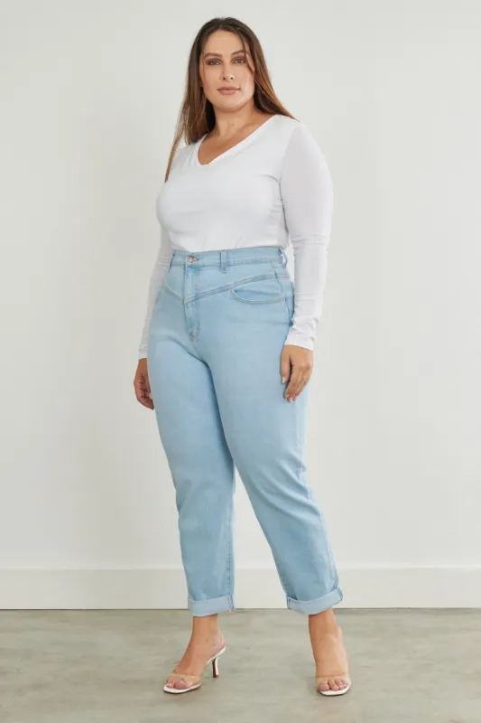 PLUS Vintage V Mom Jeans sold by Vibrant