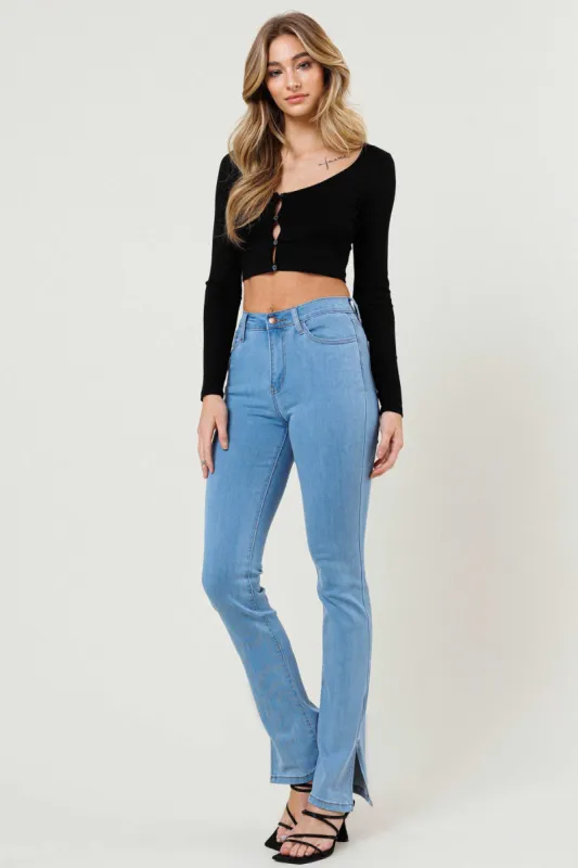 New Side Slit Bootcut Jeans sold by Vibrant