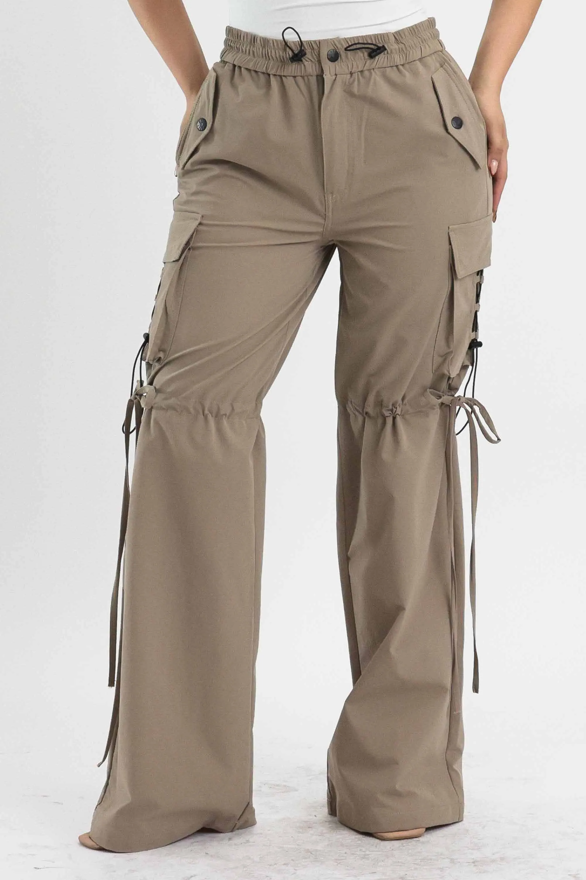 Elastic Waist Band Cargo With Drawstring sold by Vibrant