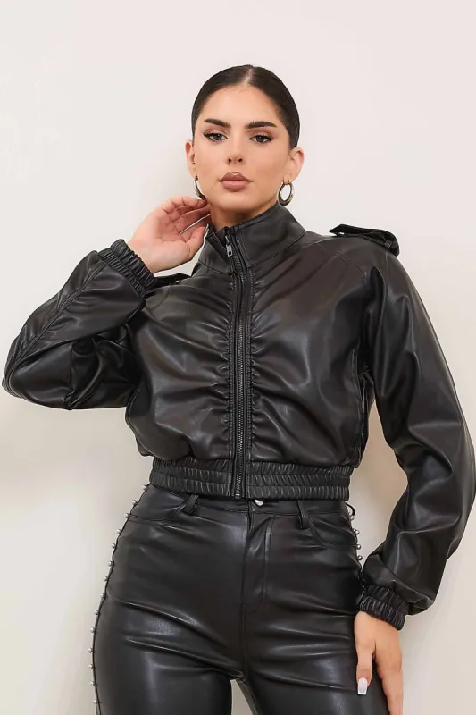 Vegan Leather Blouson sold by Vibrant