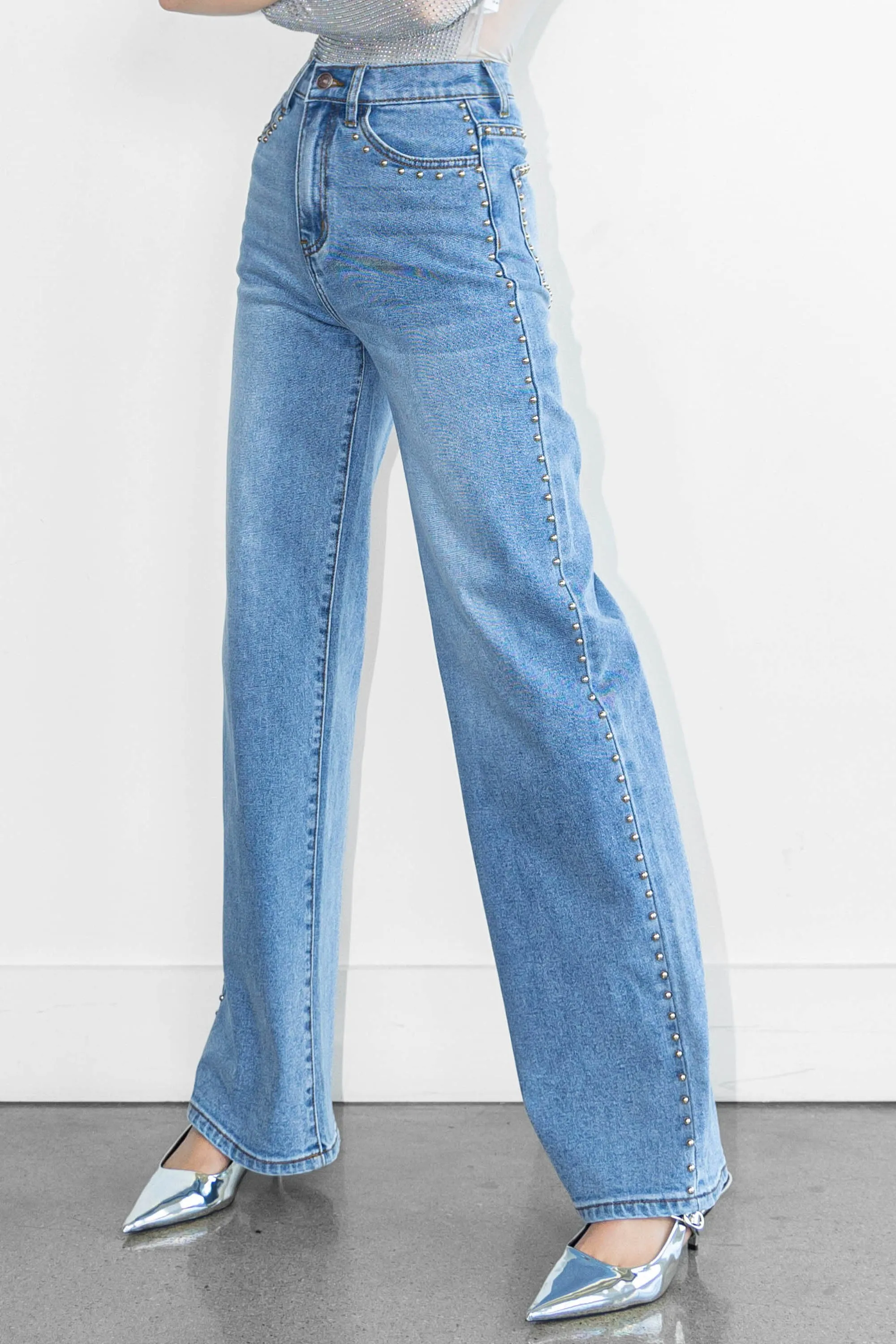 Stud Wide Leg Jeans sold by Vibrant product image thumbnail 2