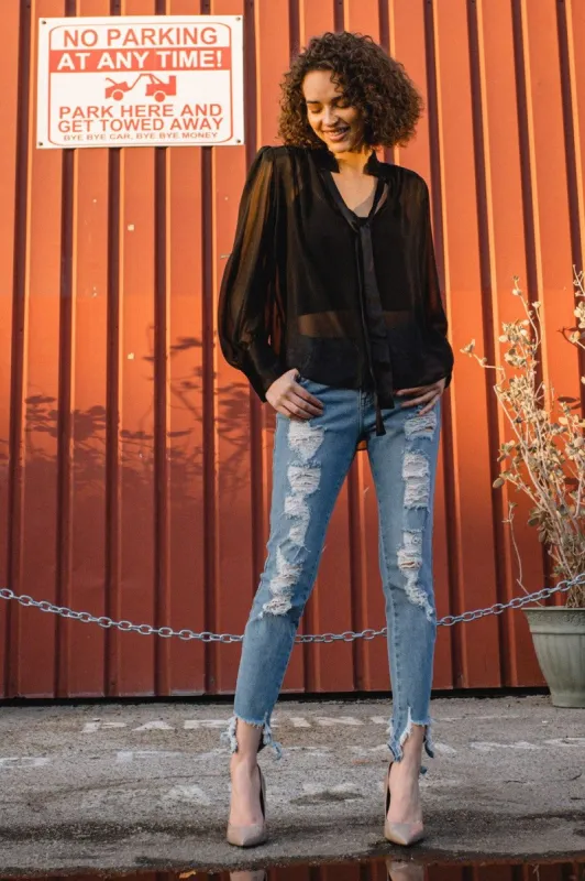 No Option Ankle Skinny Jeans sold by Vibrant