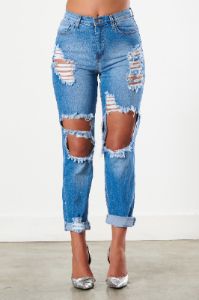 Distressed Vintage Tint Mom Jeans sold by Vibrant