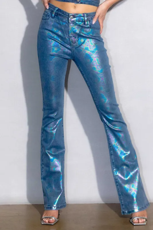 Metallic Bootcut Jeans sold by Vibrant