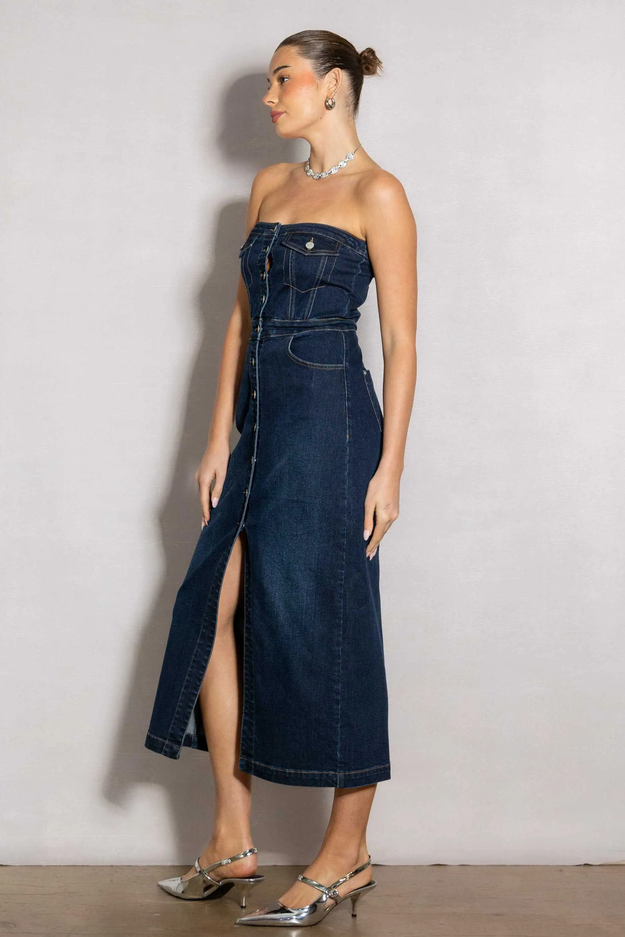 Denim Midi Dress sold by Vibrant product image thumbnail 3