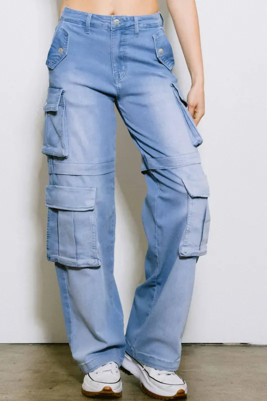 Back to School Wide Cargo Jeans sold by Vibrant