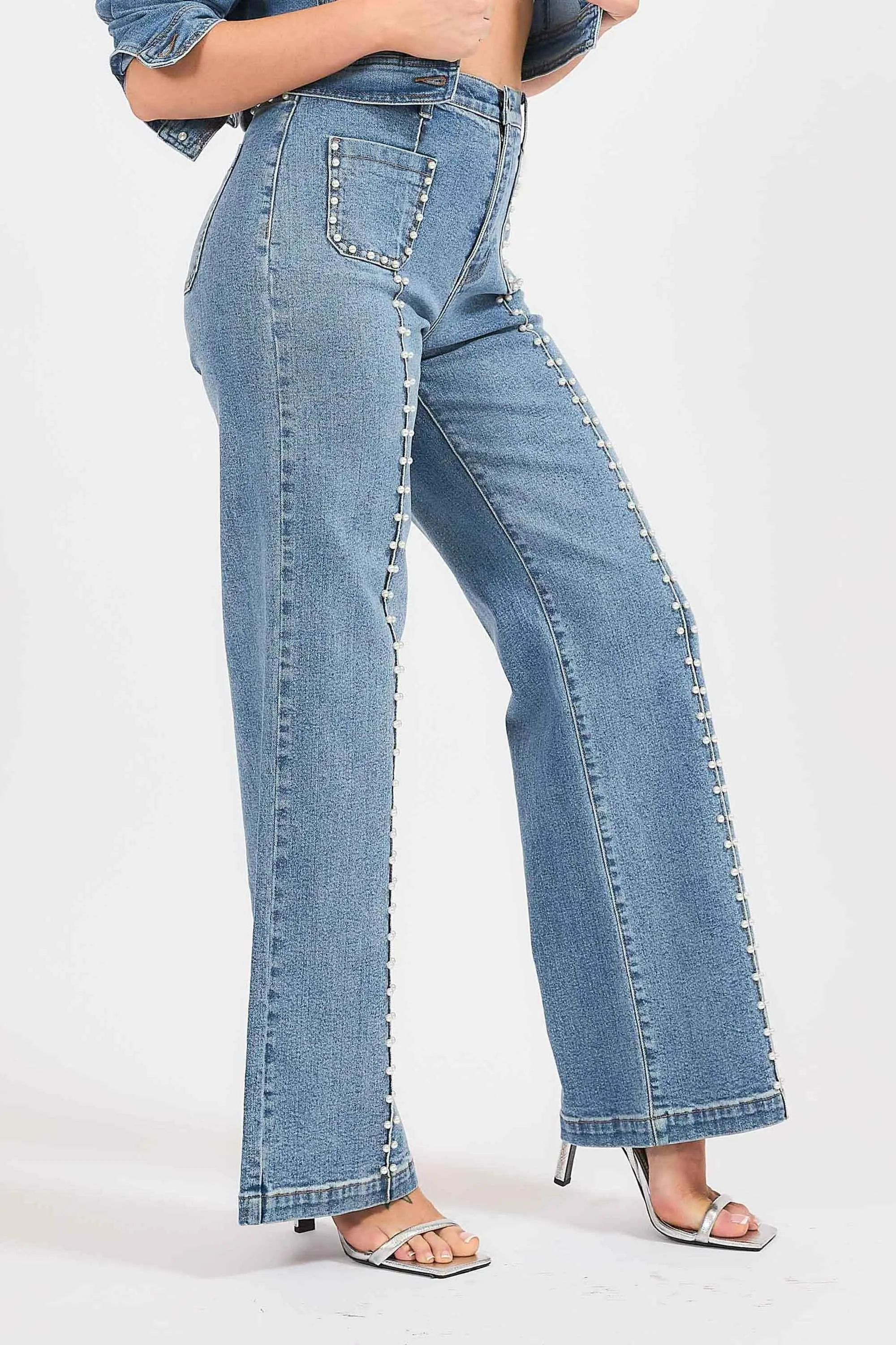 Center Pearl High-Rise Wide Leg Jeans sold by Vibrant product image thumbnail 2