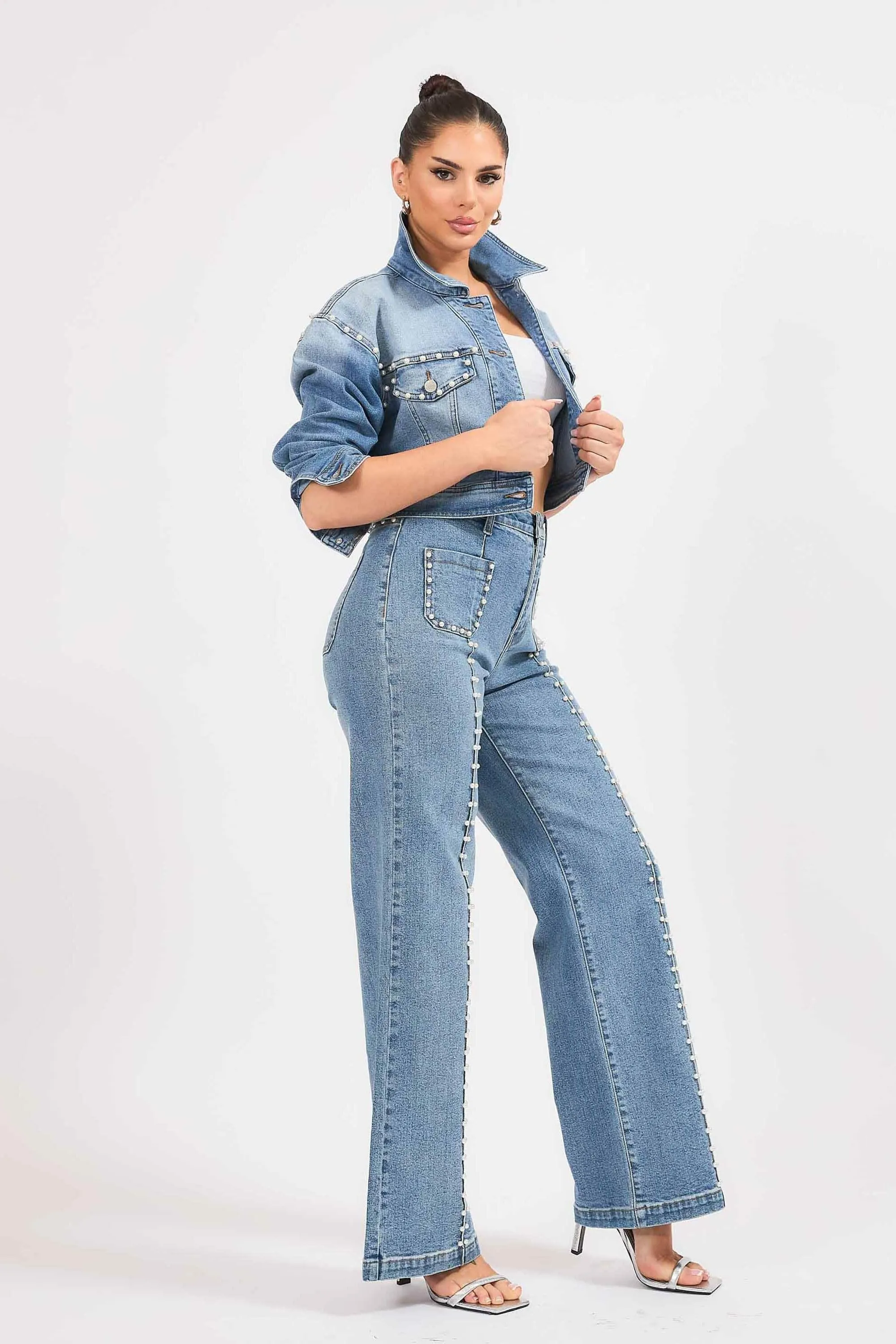 Center Pearl High-Rise Wide Leg Jeans sold by Vibrant product image thumbnail 5