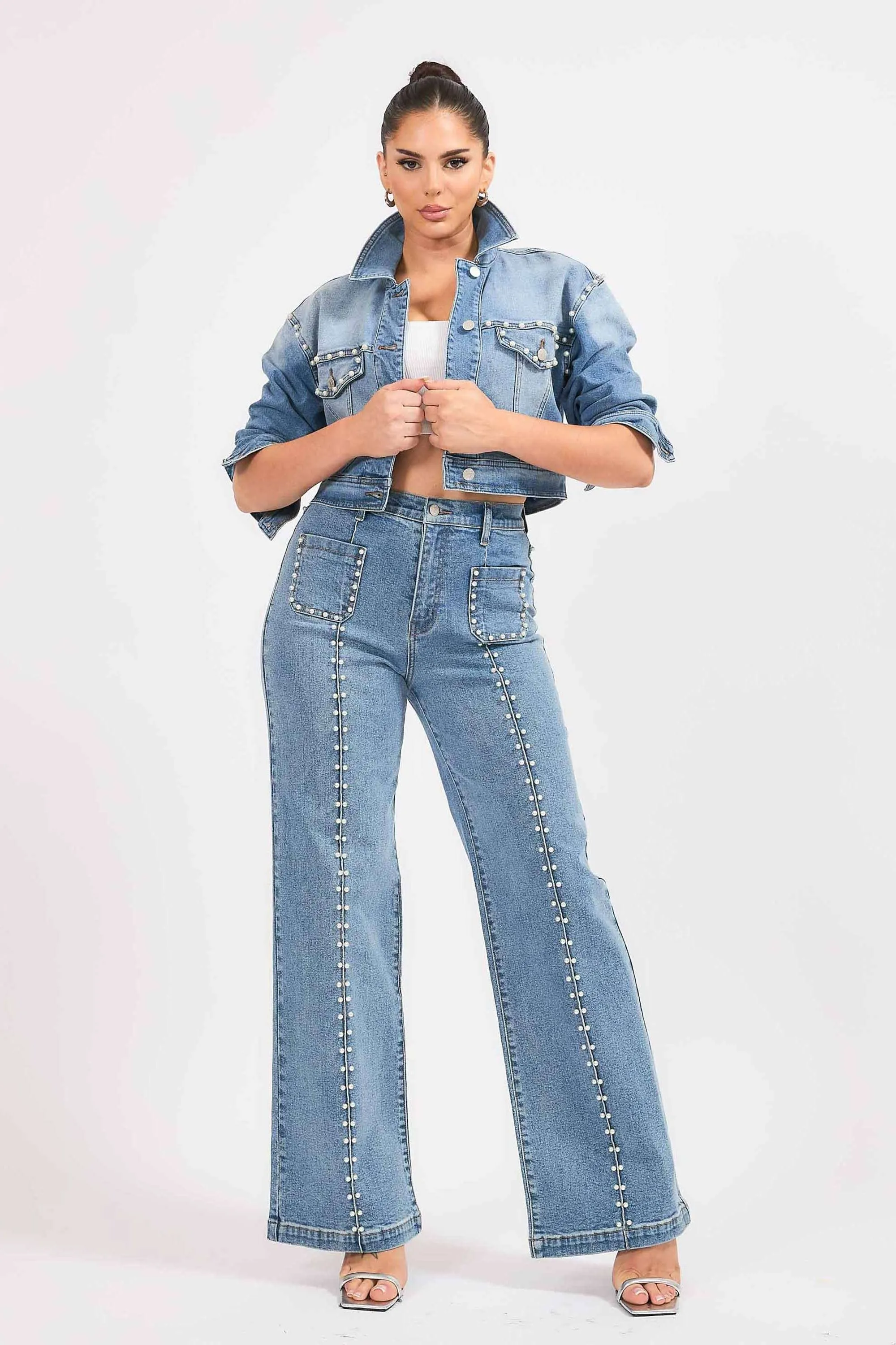 Center Pearl High-Rise Wide Leg Jeans sold by Vibrant product image thumbnail 4