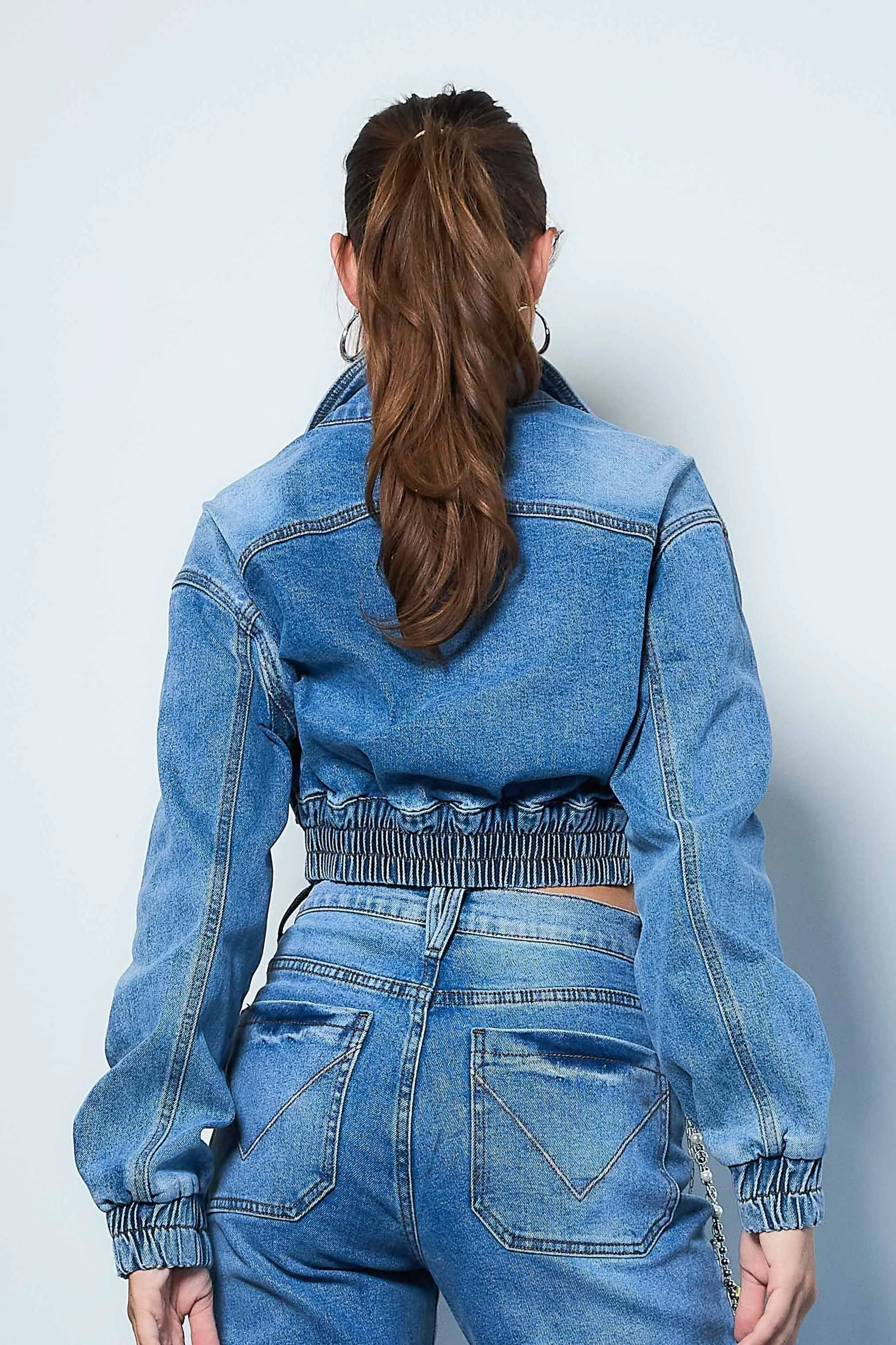 Big Chest Pocket Blouson Denim Jacket sold by Vibrant product image thumbnail 3