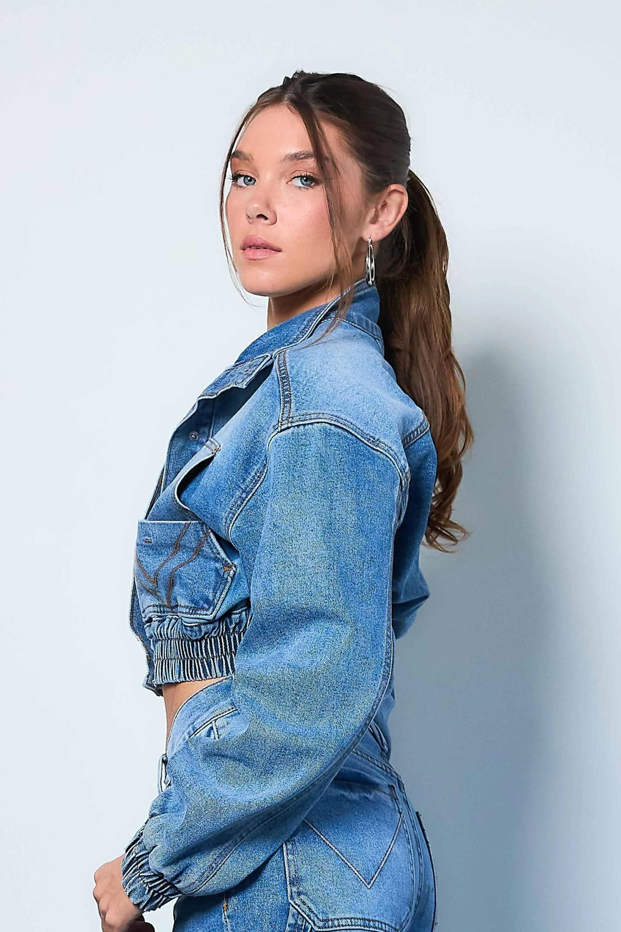 Big Chest Pocket Blouson Denim Jacket sold by Vibrant product image thumbnail 2