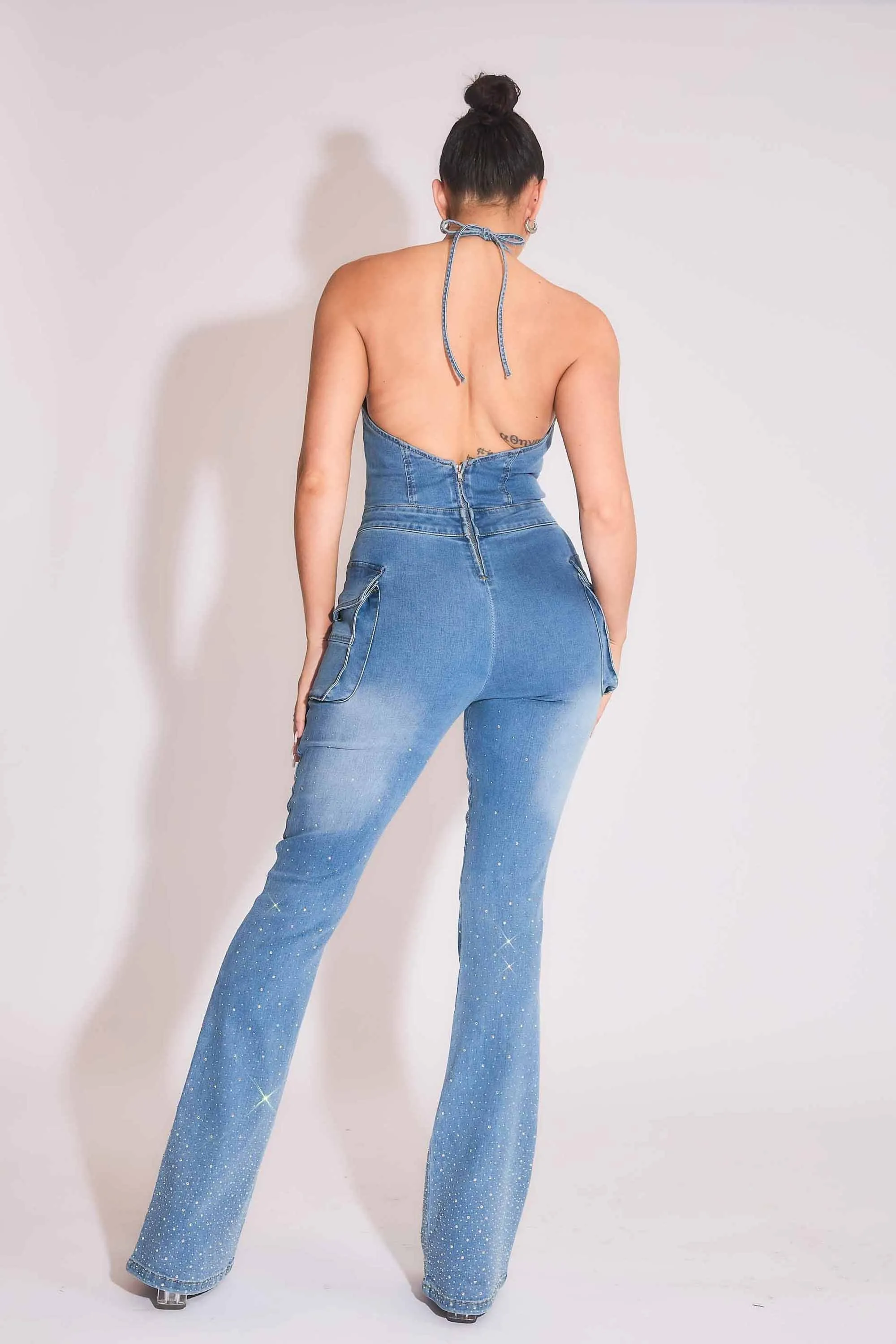 Jumpsuit With Iridescent Rhinestone sold by Vibrant product image thumbnail 2