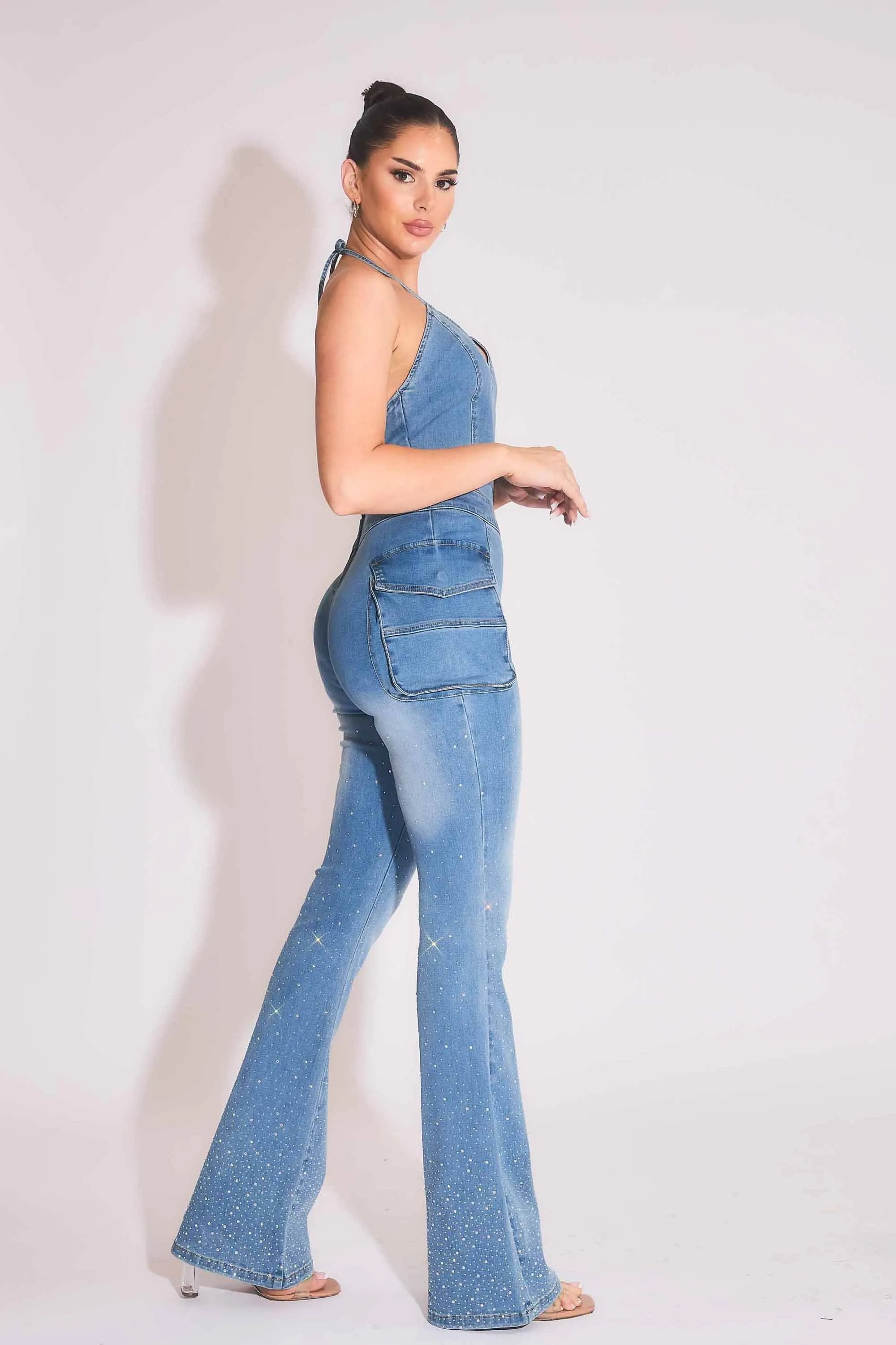 Jumpsuit With Iridescent Rhinestone sold by Vibrant product image thumbnail 3