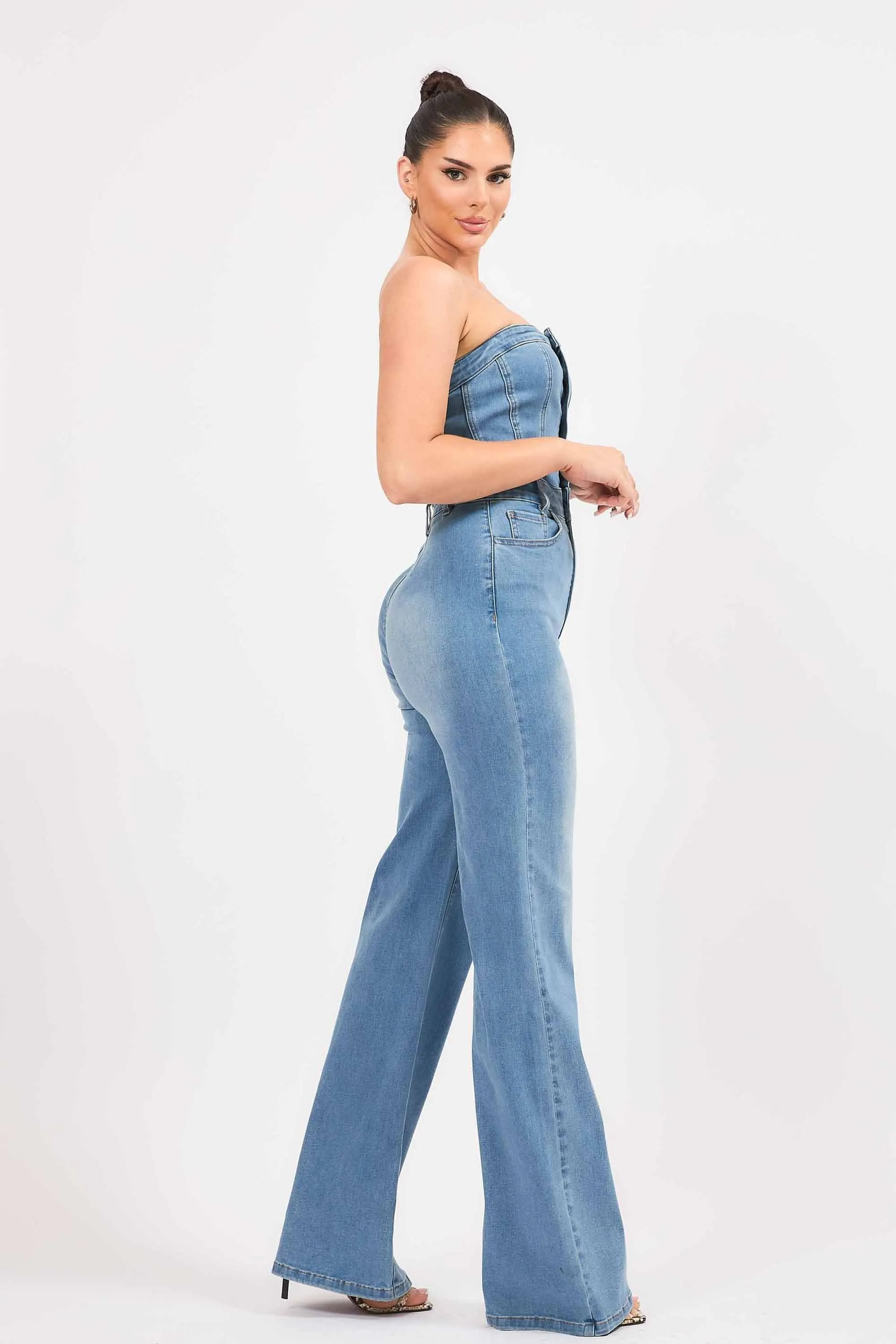 Off Shoulder Bootcut Jumpsuit sold by Vibrant product image thumbnail 3