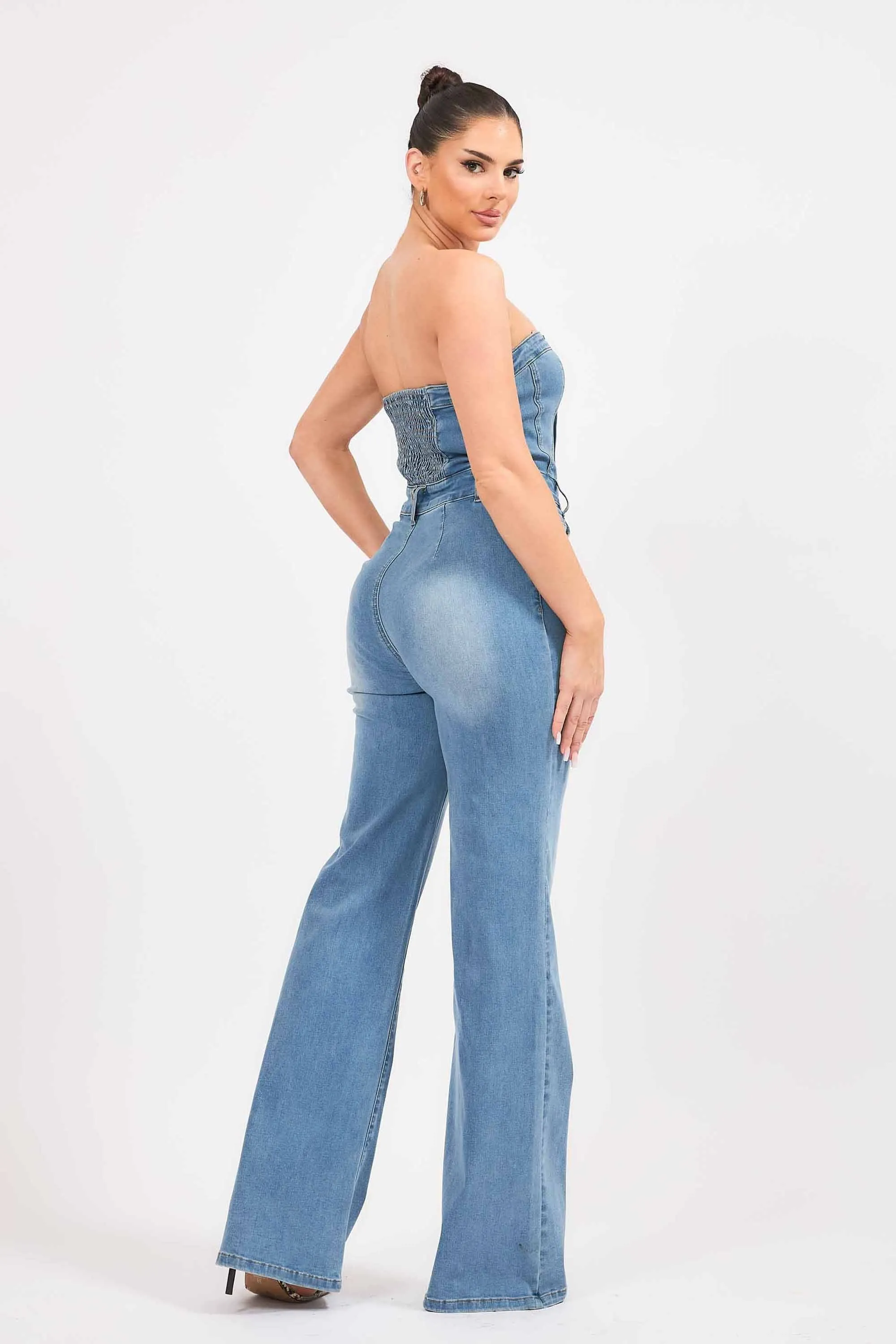 Off Shoulder Bootcut Jumpsuit sold by Vibrant product image thumbnail 4