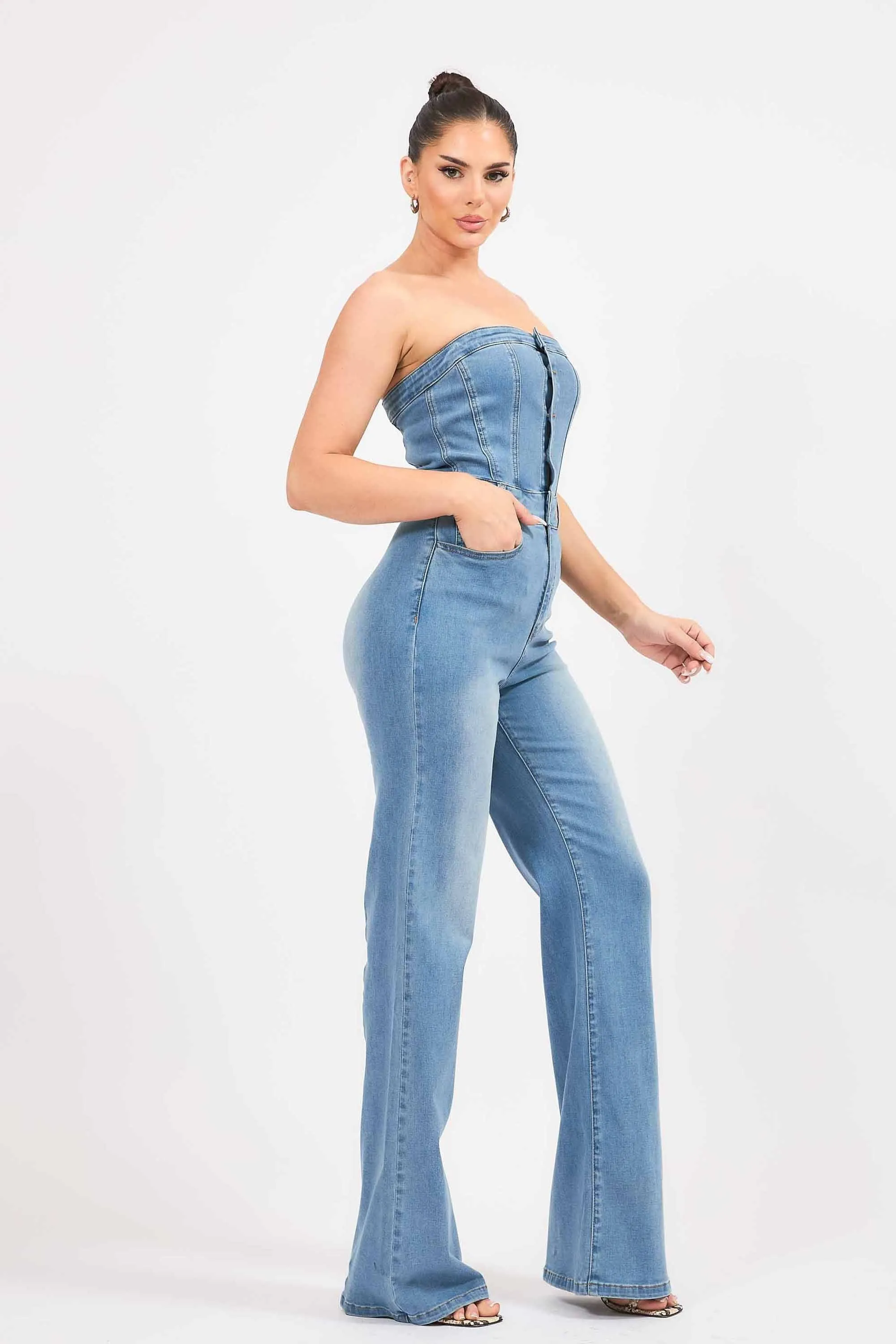 Off Shoulder Bootcut Jumpsuit sold by Vibrant product image thumbnail 2