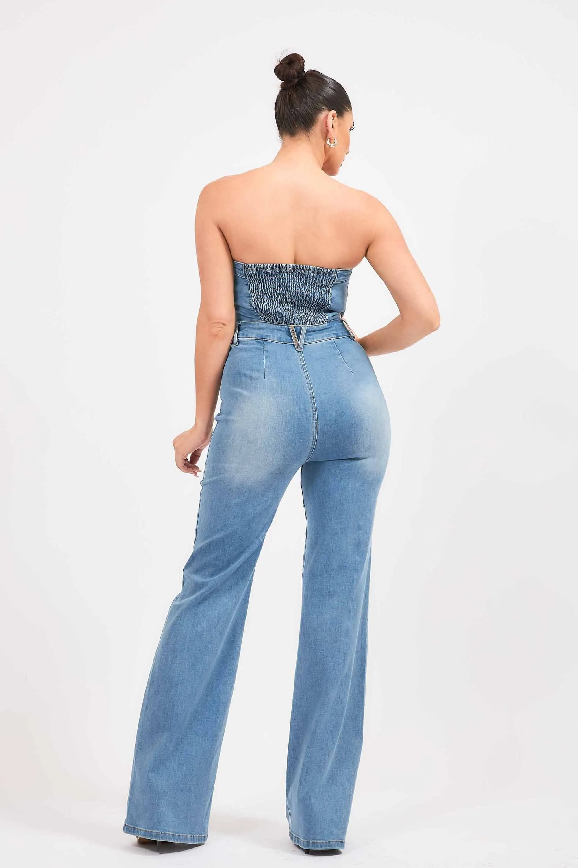 Off Shoulder Bootcut Jumpsuit sold by Vibrant product image thumbnail 5