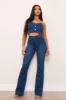 High-Rise Faux Front Pocket Bootcut Jeans sold by Vibrant