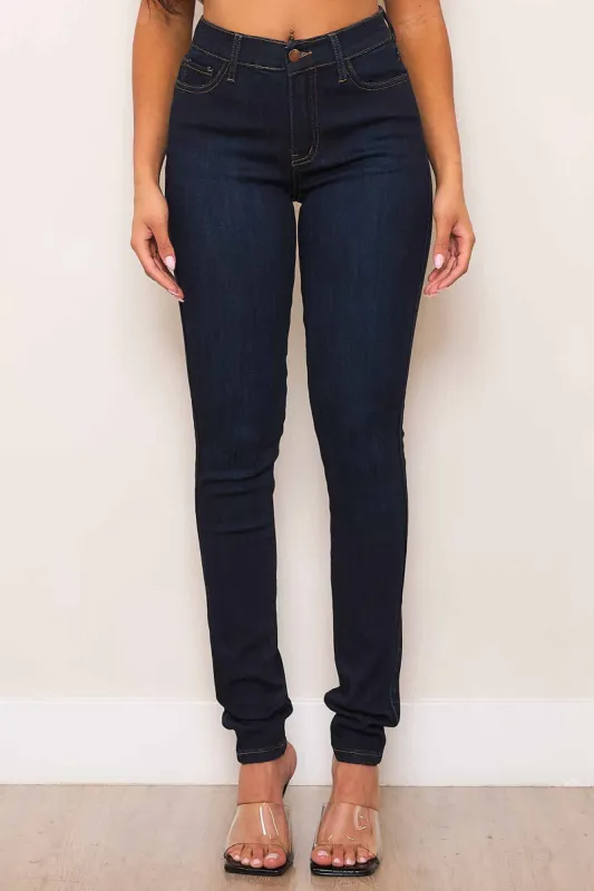 Mid-Rise Skinny Jeans sold by Vibrant
