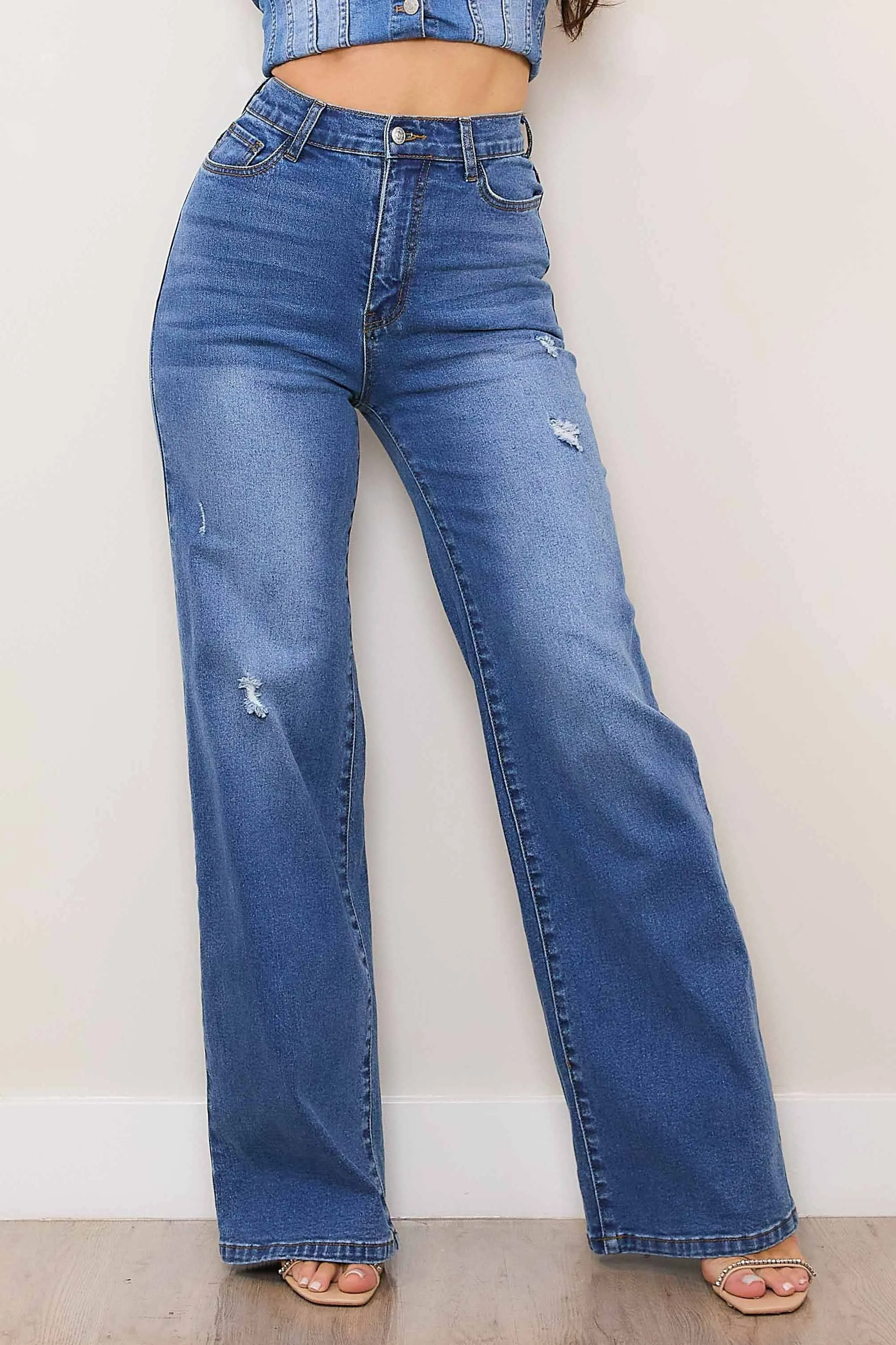 High-Rise Everyday Wide Leg Jeans sold by Vibrant