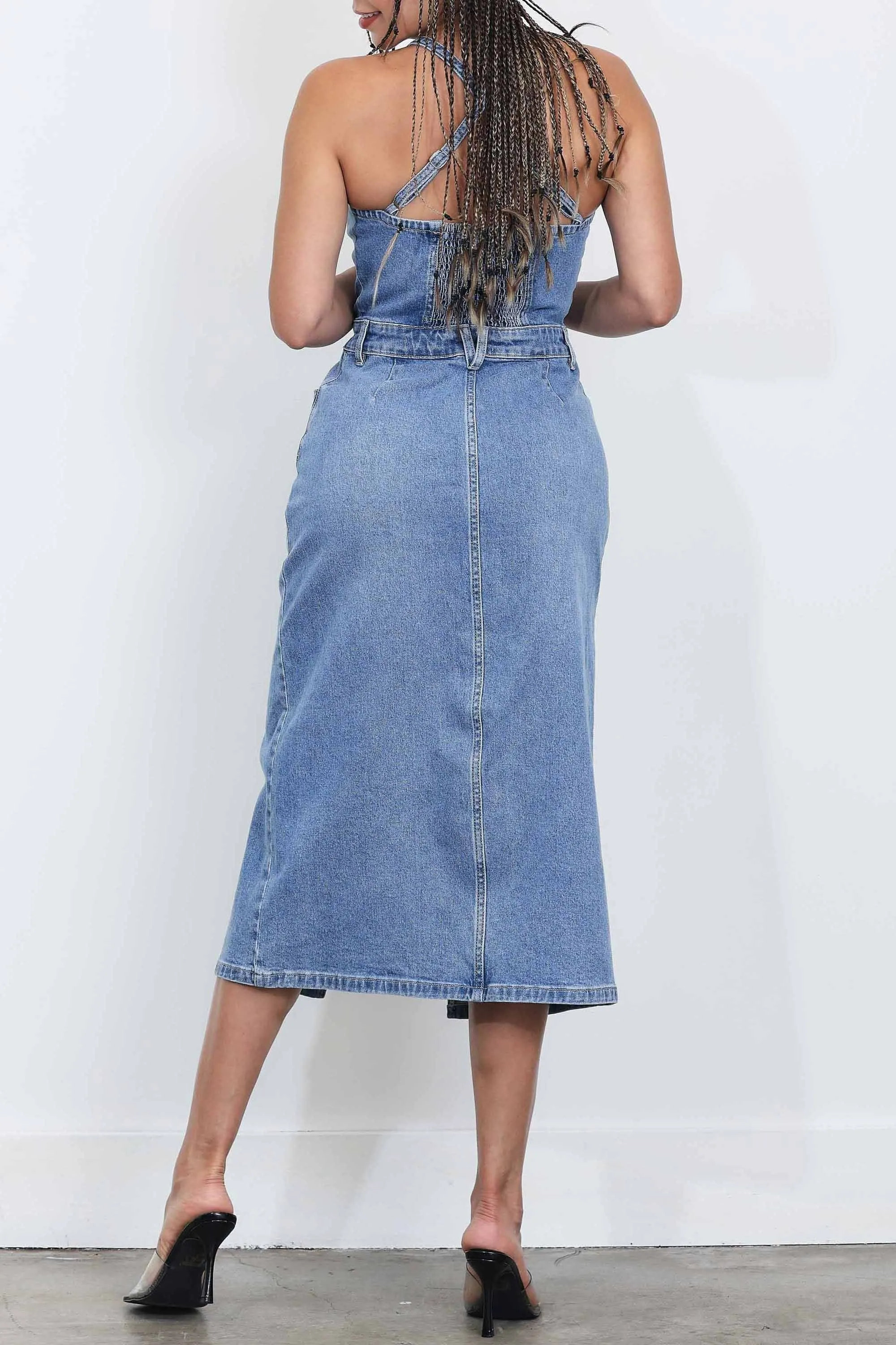 V-neck Shape Jumpsuit Dress sold by Vibrant product image thumbnail 4