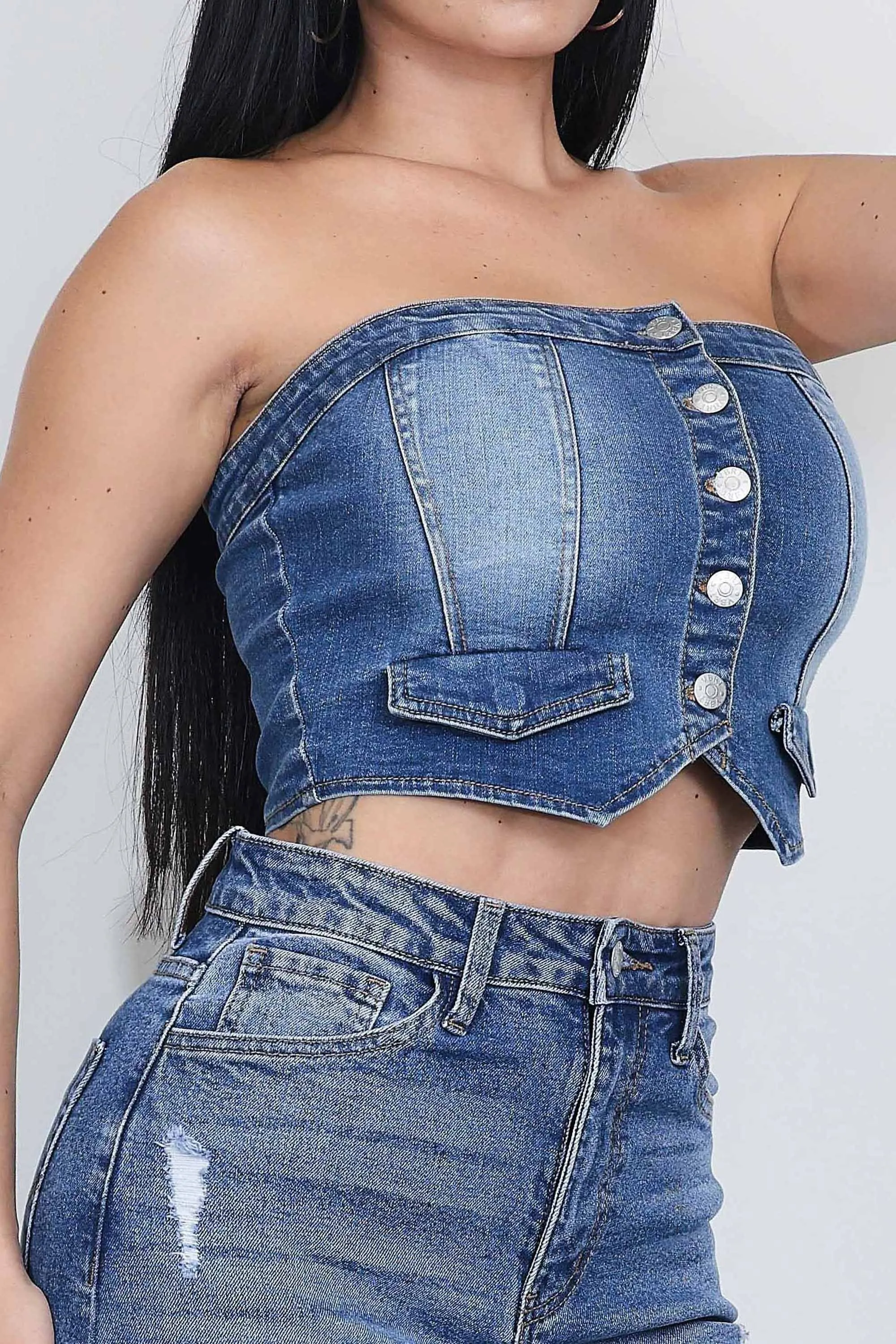 Denim Tube Top sold by Vibrant product image thumbnail 2