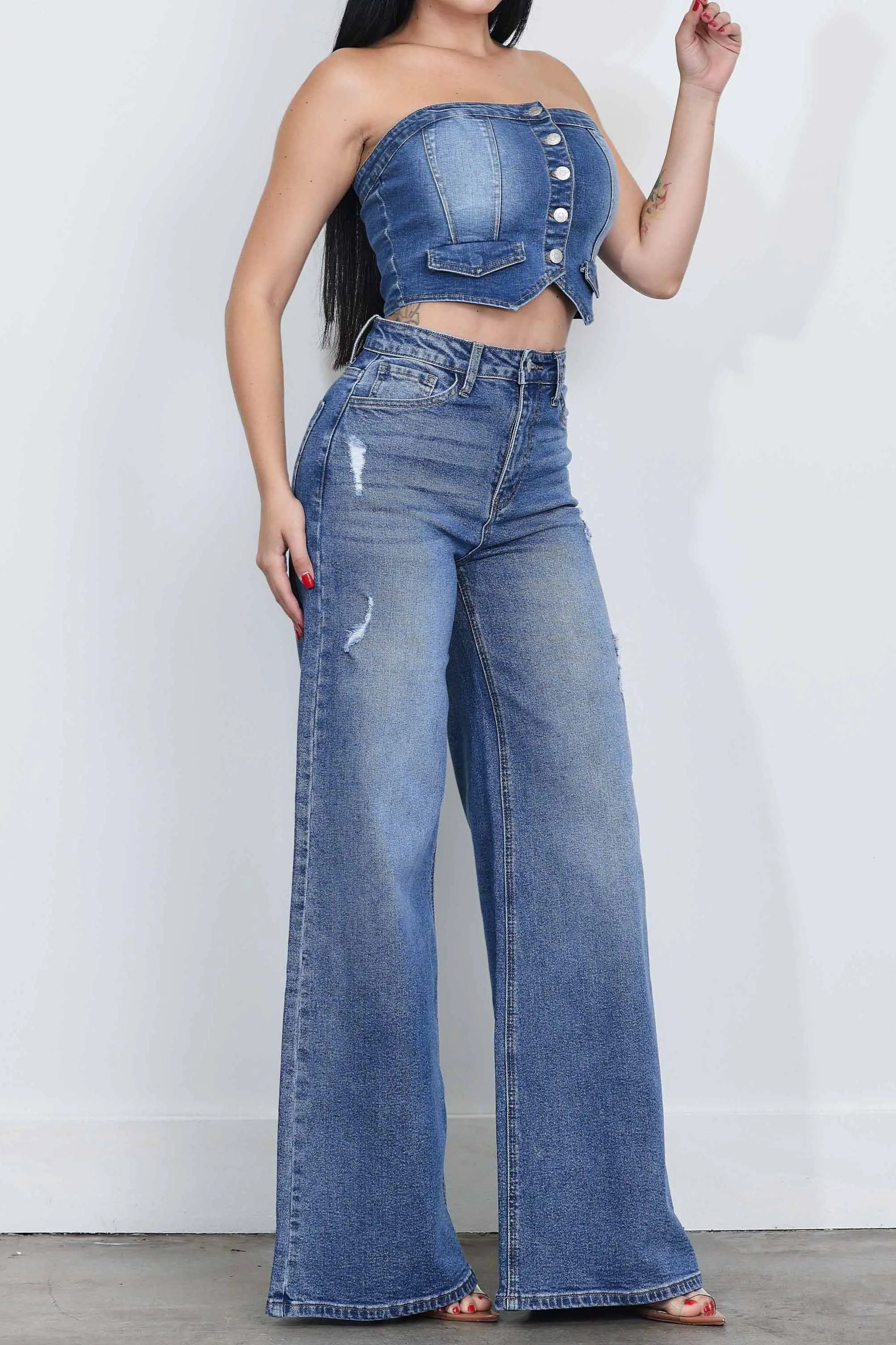Denim Tube Top sold by Vibrant product image thumbnail 5