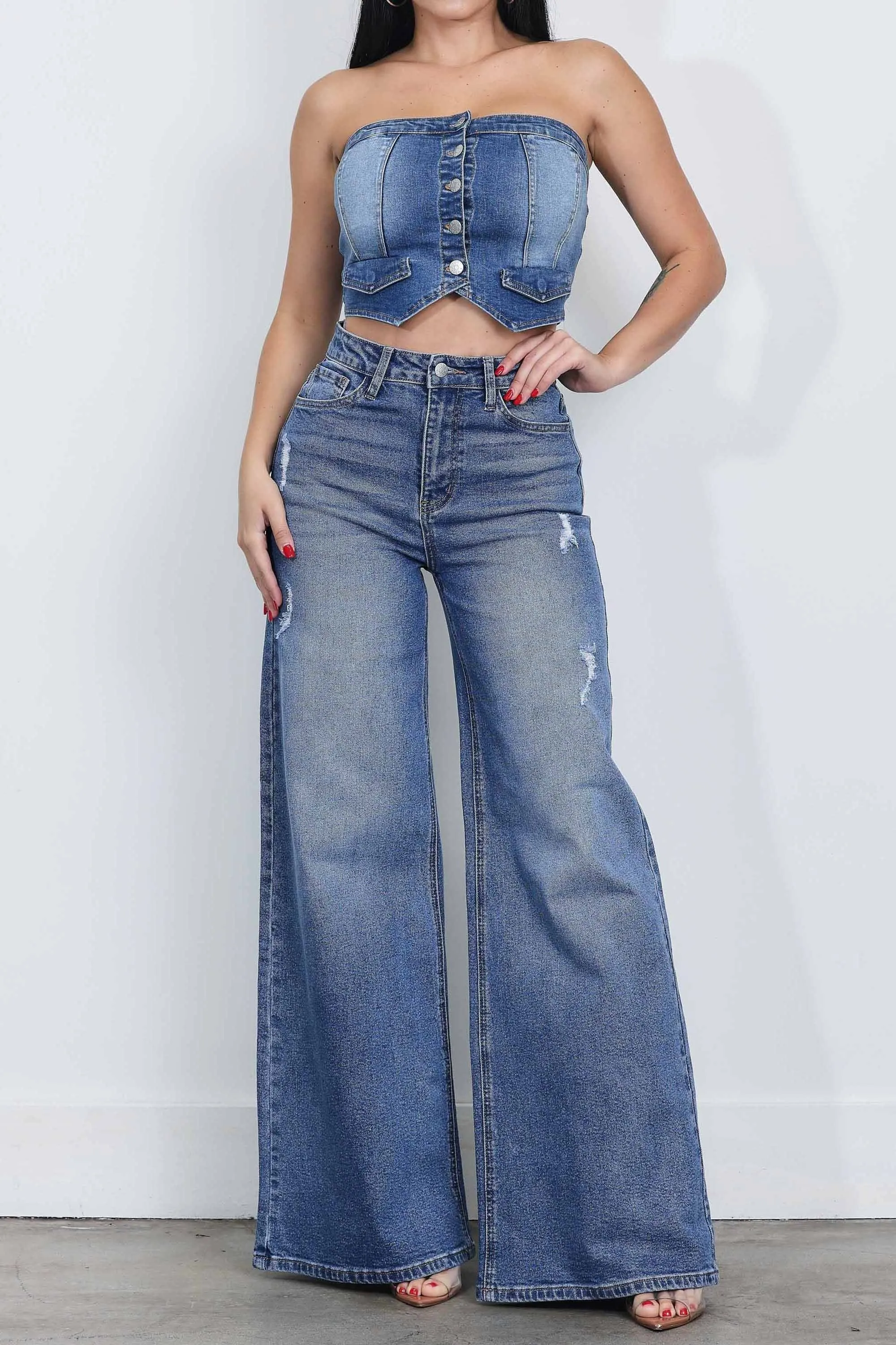 Denim Tube Top sold by Vibrant product image thumbnail 4