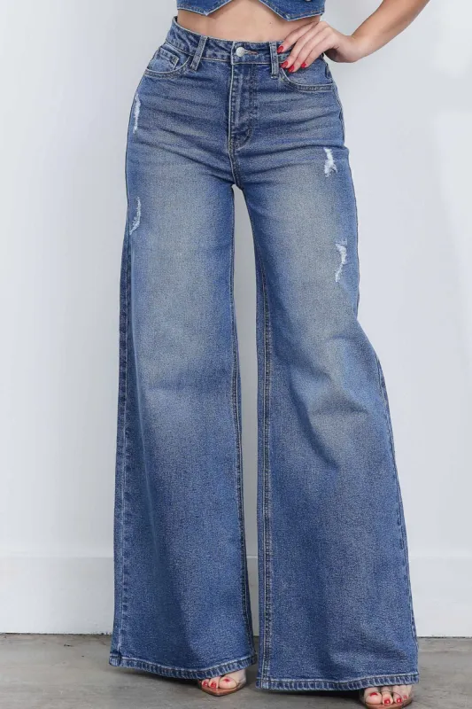 [XPT409] High-Rise Extra Wide Leg Jeans sold by Vibrant