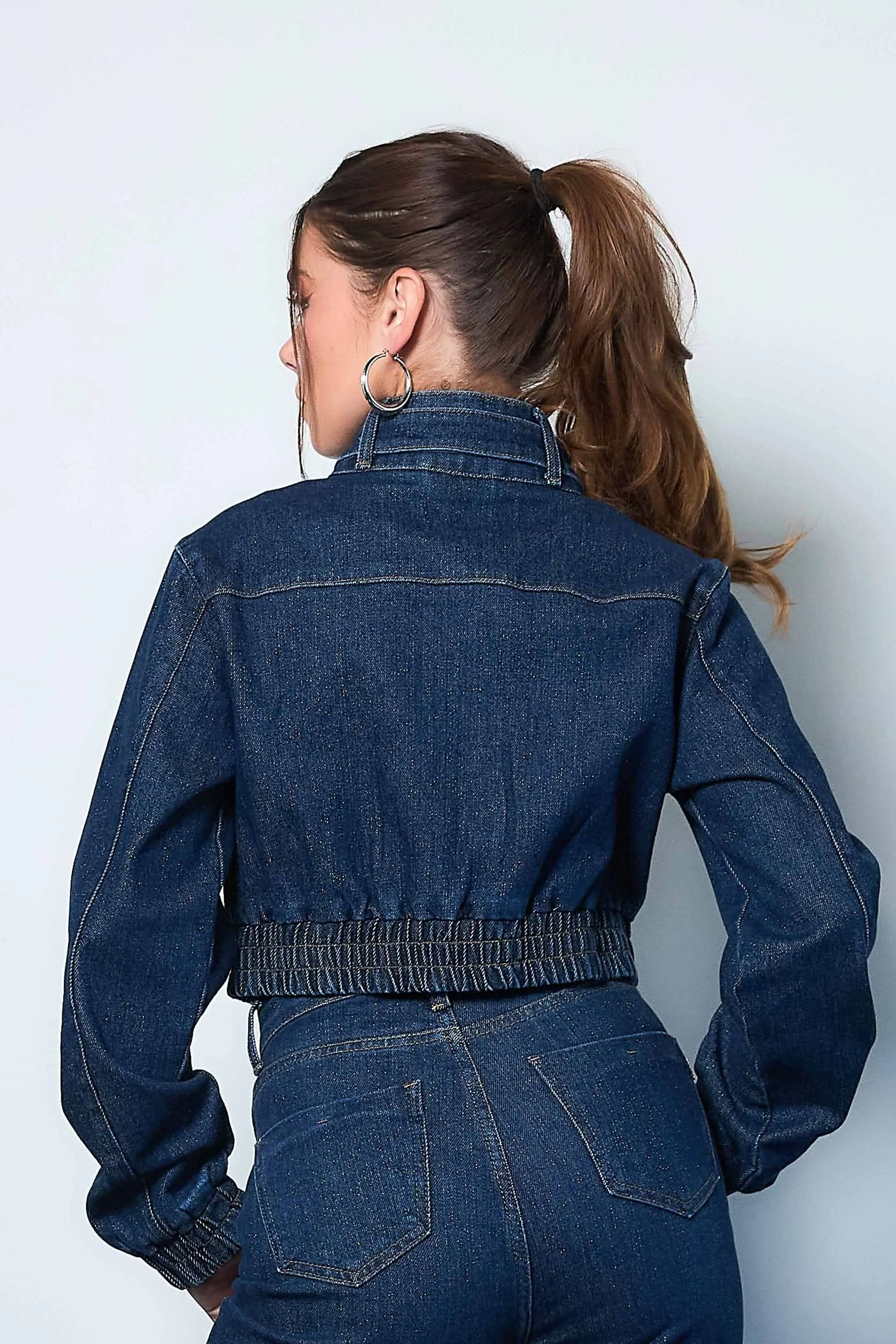 Indigo Denim Blouson Jacket sold by Vibrant product image thumbnail 4