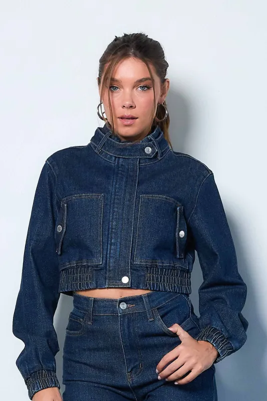 Indigo Denim Blouson Jacket sold by Vibrant