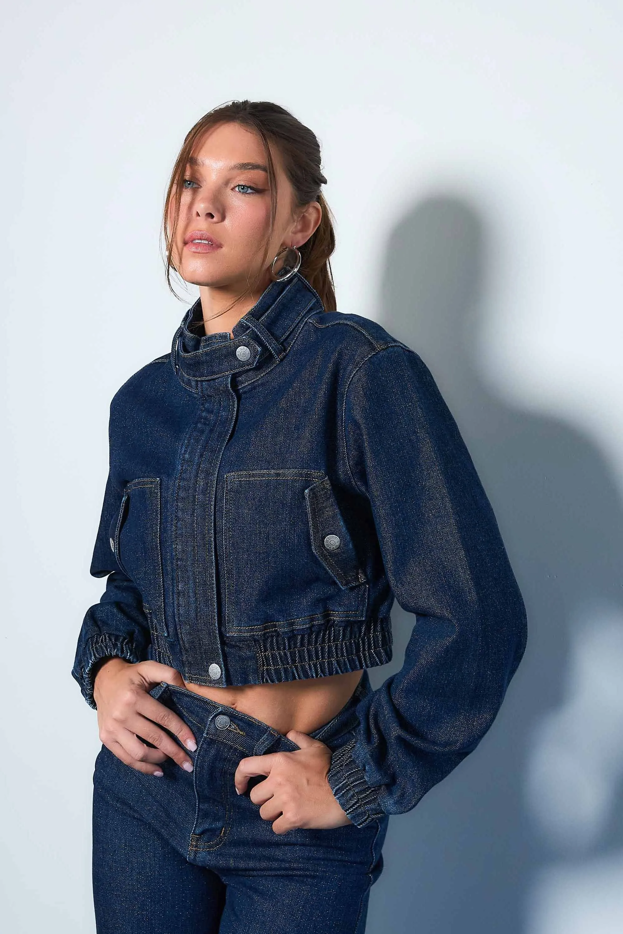 Indigo Denim Blouson Jacket sold by Vibrant product image thumbnail 2