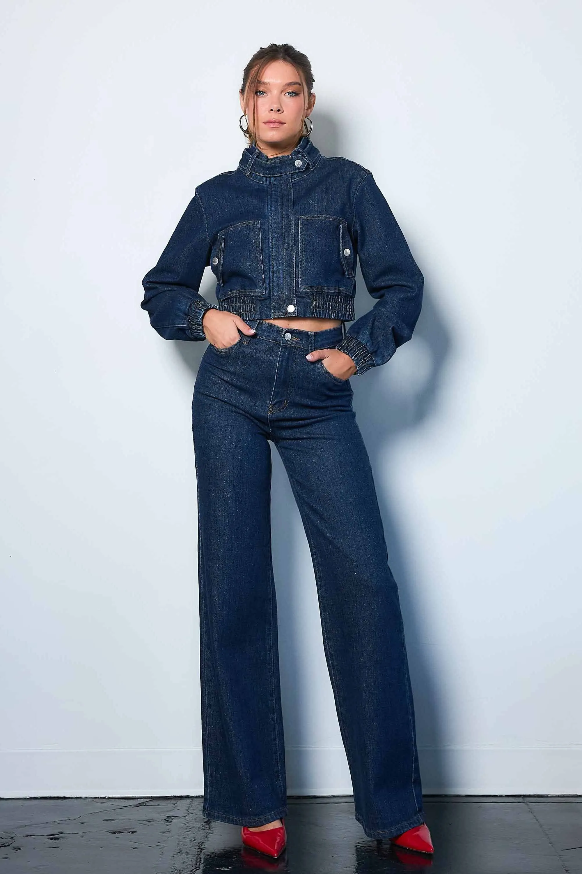 Indigo Denim Blouson Jacket sold by Vibrant product image thumbnail 5