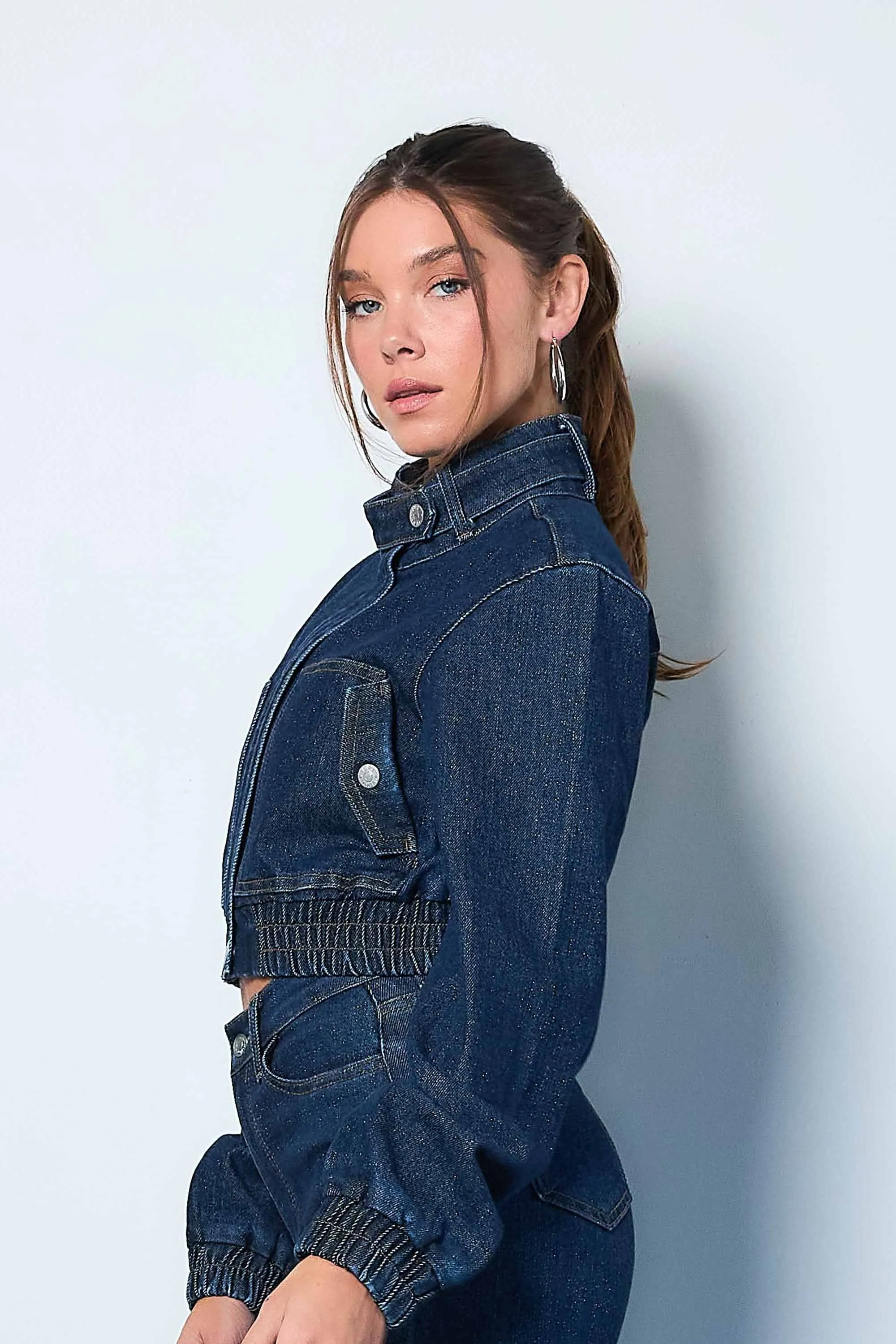 Indigo Denim Blouson Jacket sold by Vibrant product image thumbnail 3