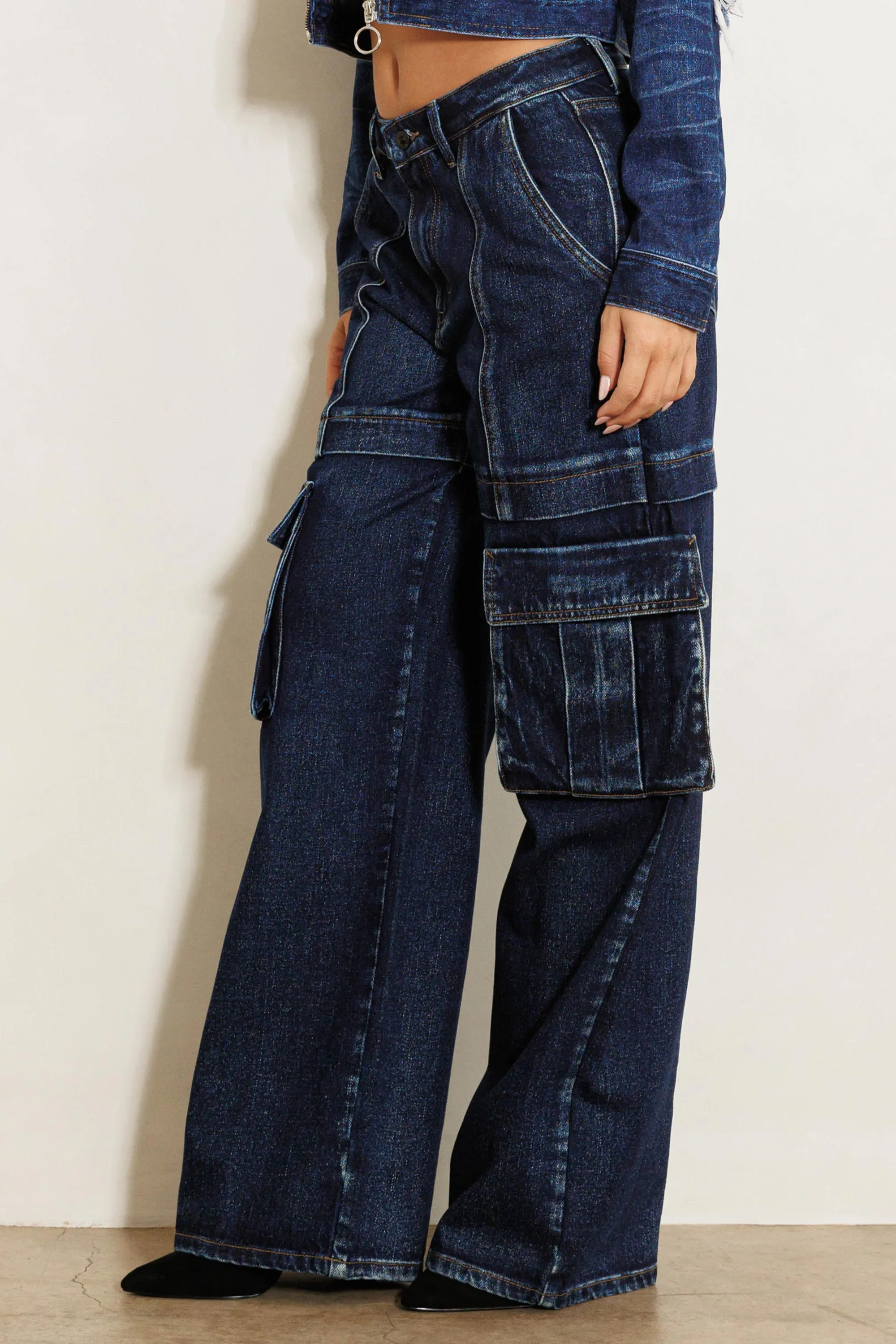 High Waited Cargo Wide Leg Jeans sold by Vibrant product image thumbnail 2