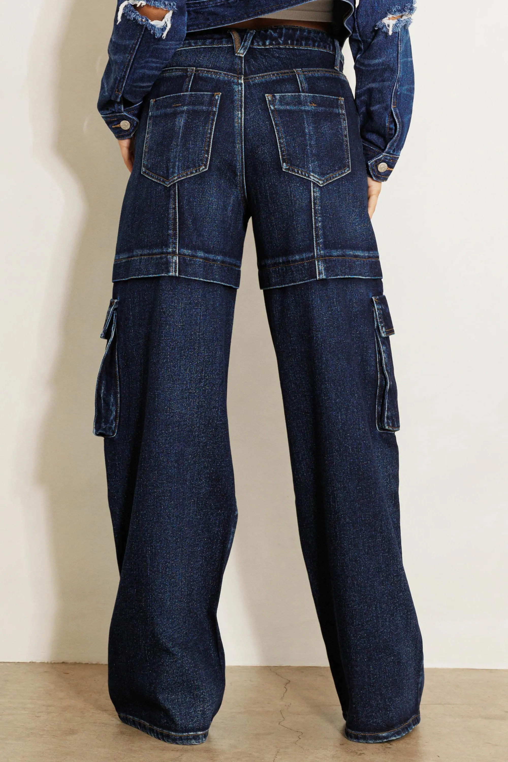 High Waited Cargo Wide Leg Jeans sold by Vibrant product image thumbnail 3