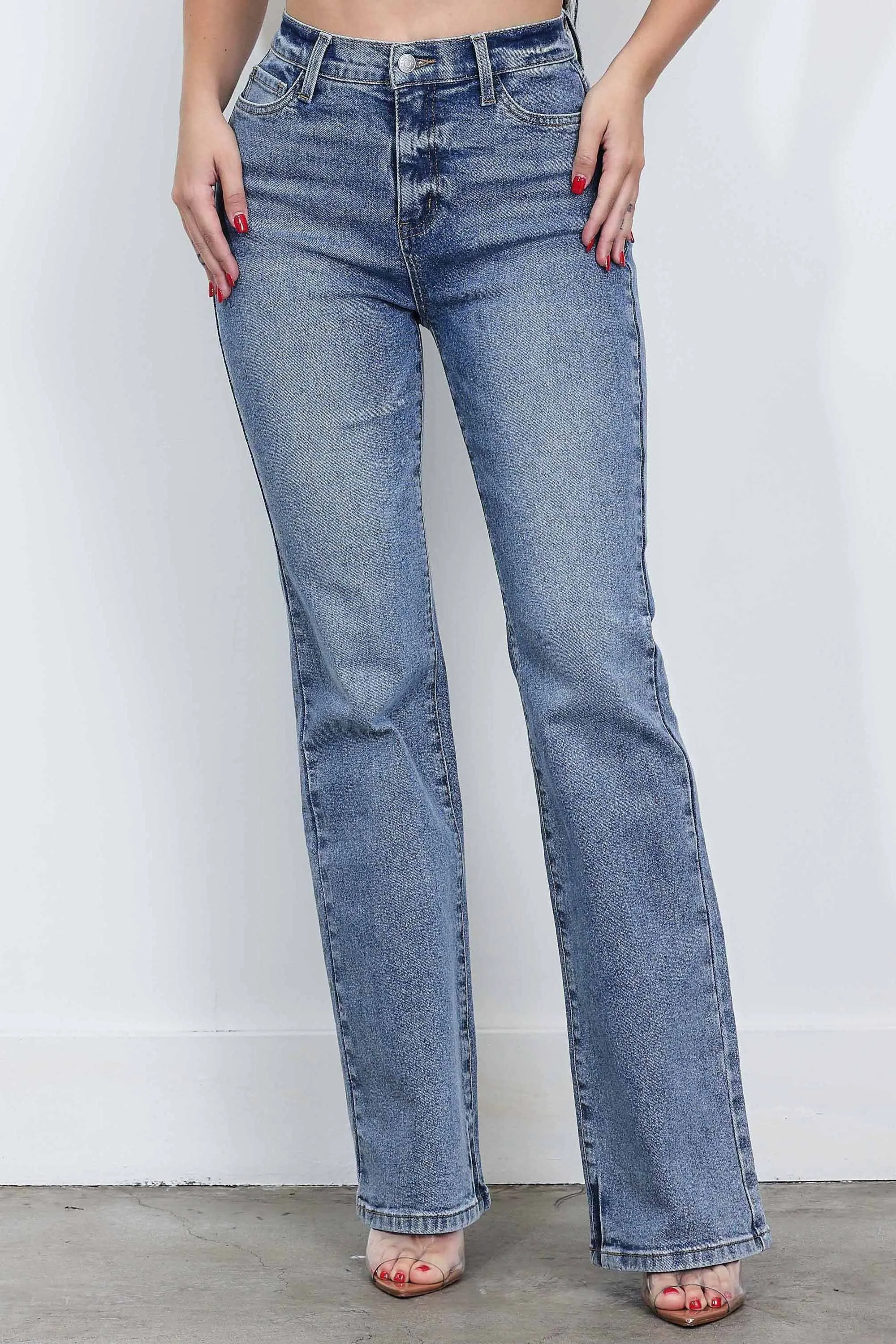 High-Rise Straight Jeans sold by Vibrant
