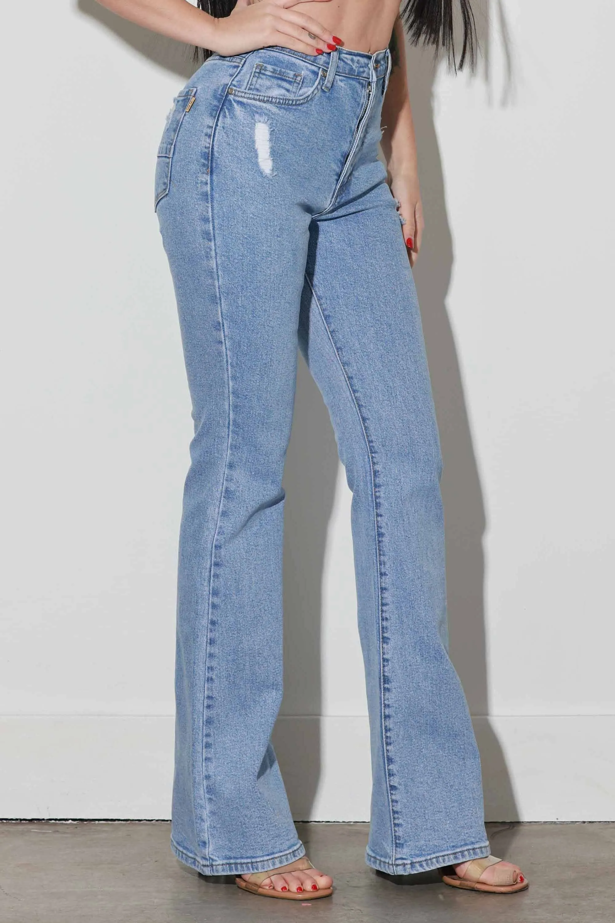 Subtle Distress Bootcut Jeans sold by Vibrant product image thumbnail 3