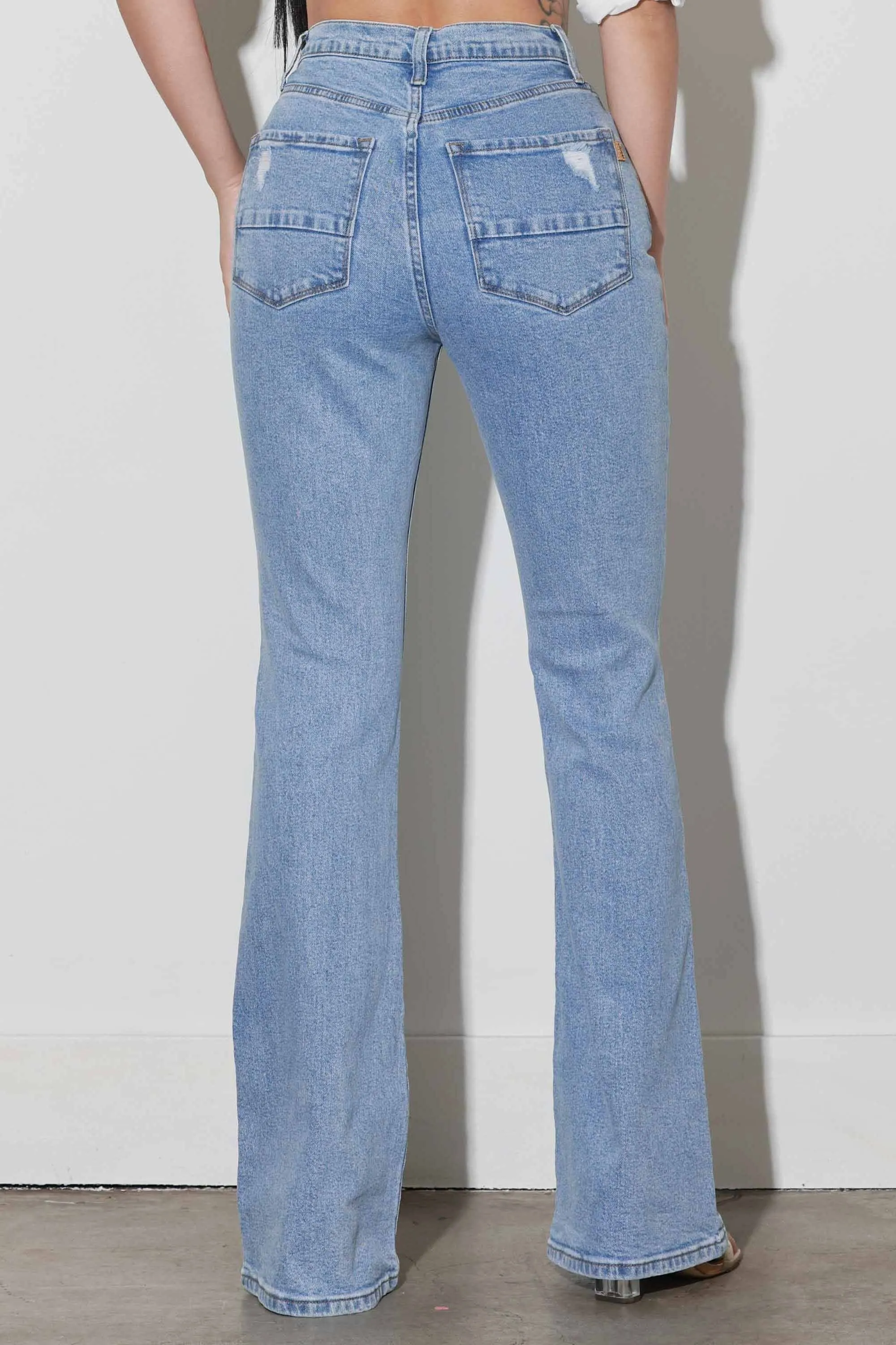 Subtle Distress Bootcut Jeans sold by Vibrant product image thumbnail 4